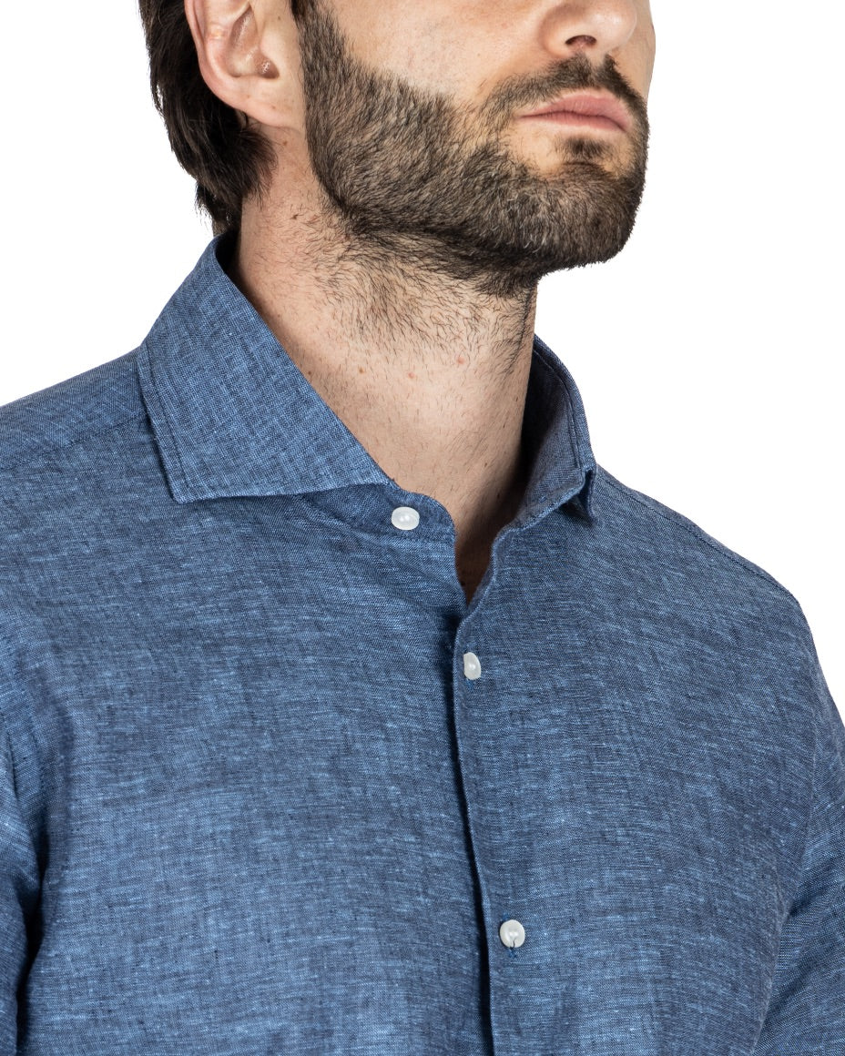 PRAIANO - CLASSIC LINEN DENIM SHIRT