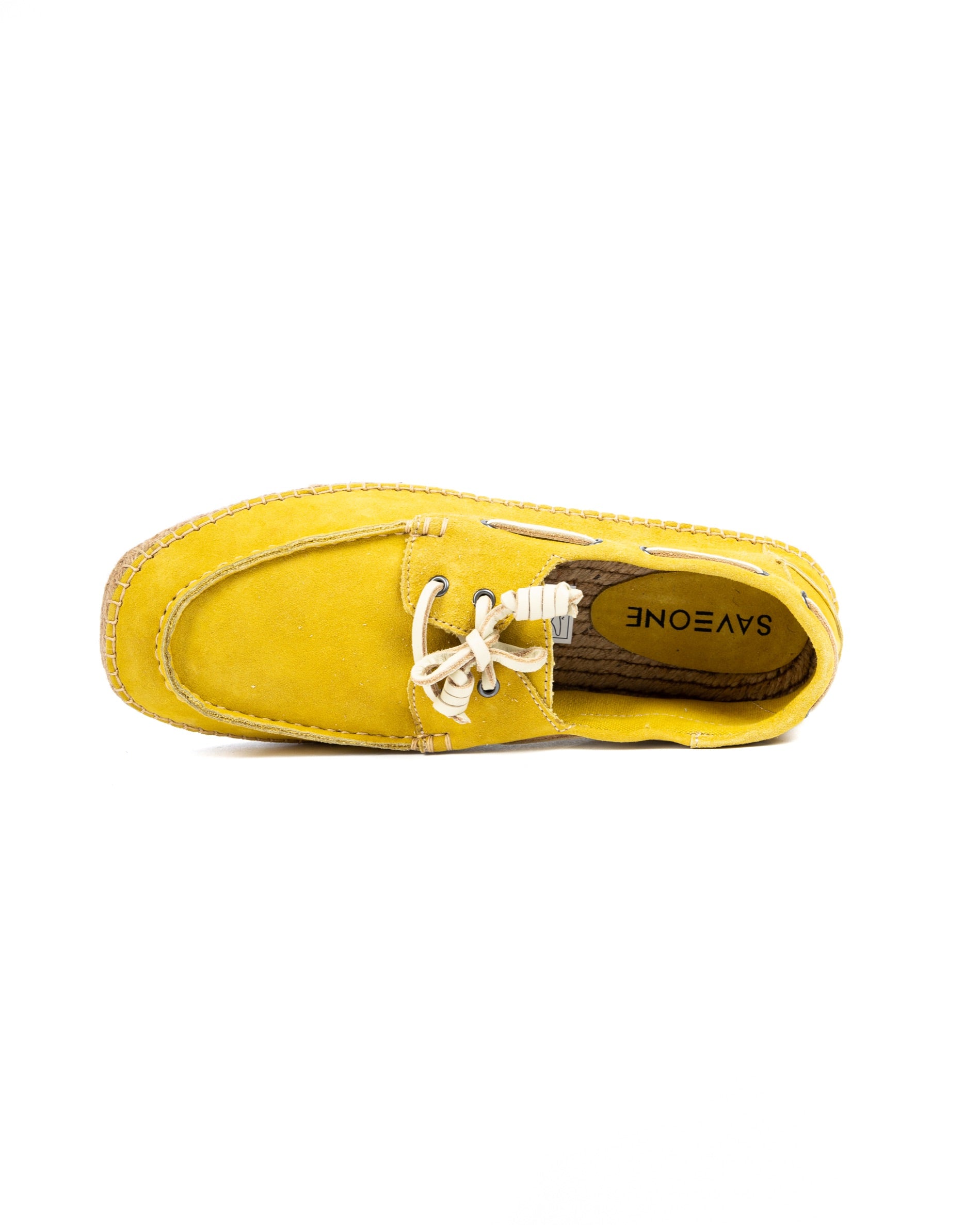 Pompei - barchetta in camoscio giallo fondo corda