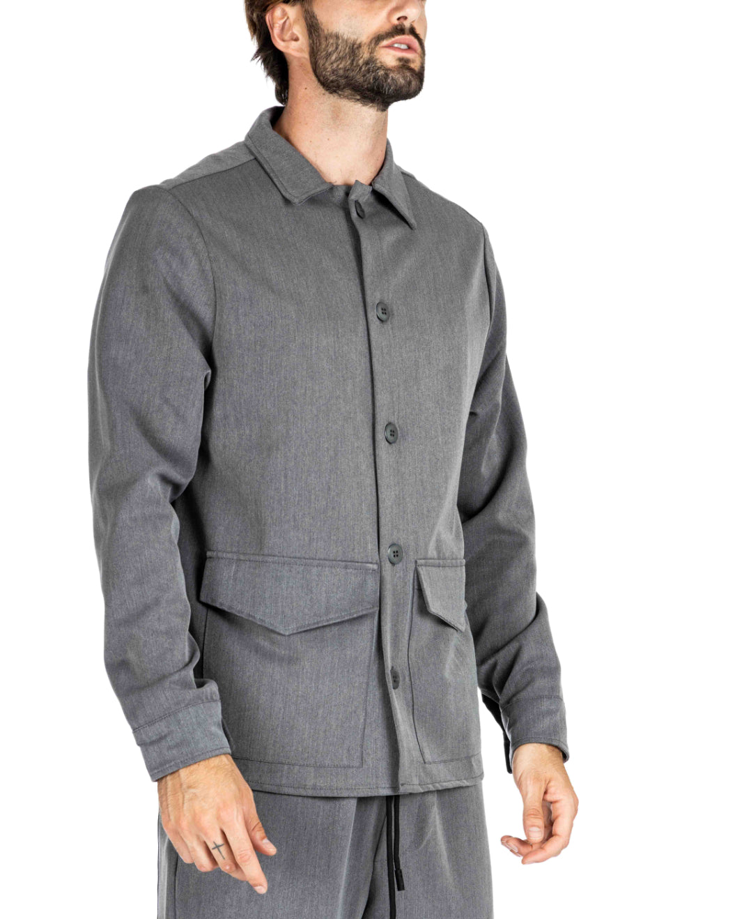 WILLIAM - GRAY SHIRT WITH BIG POCKETS