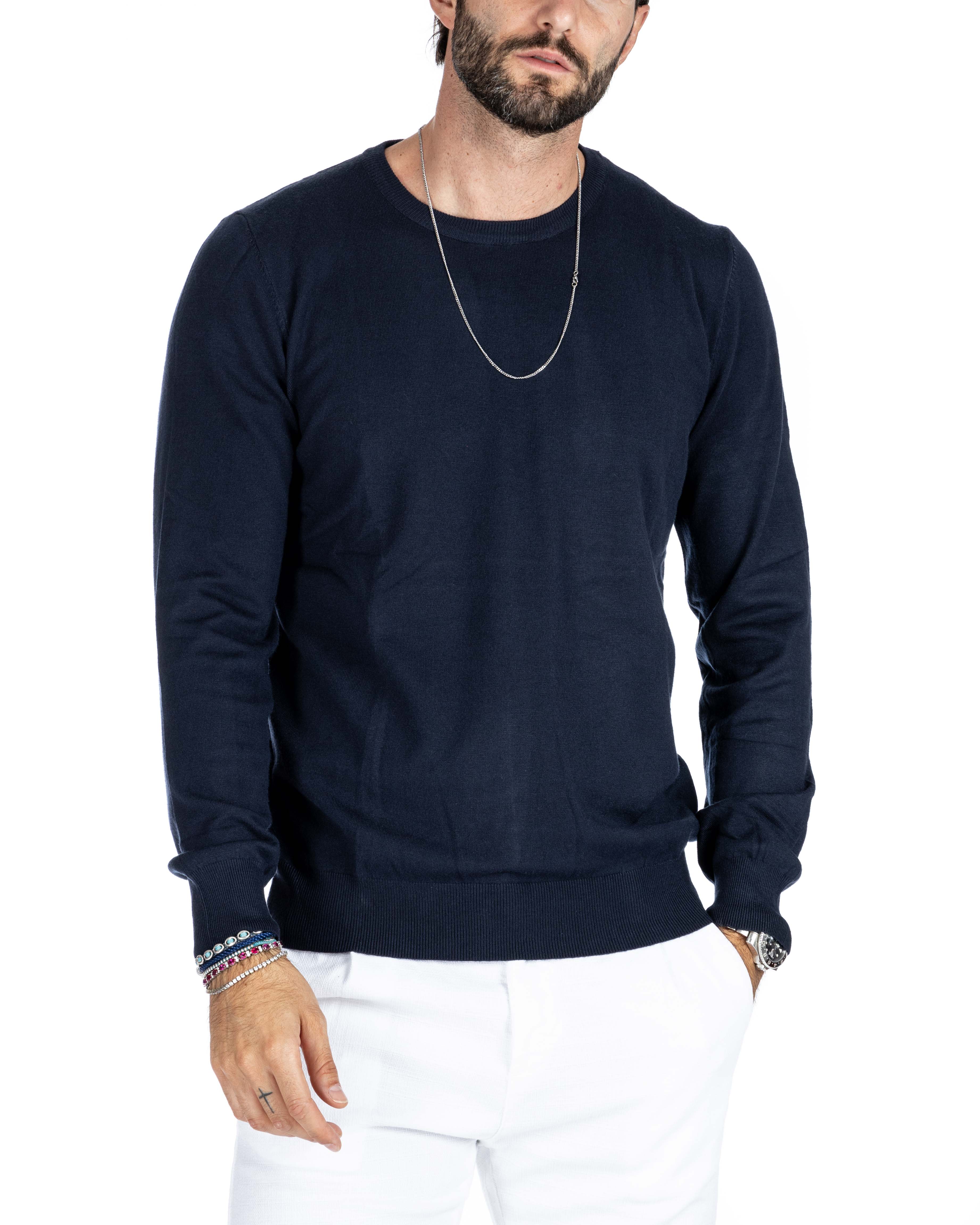 Girocollo basic blu