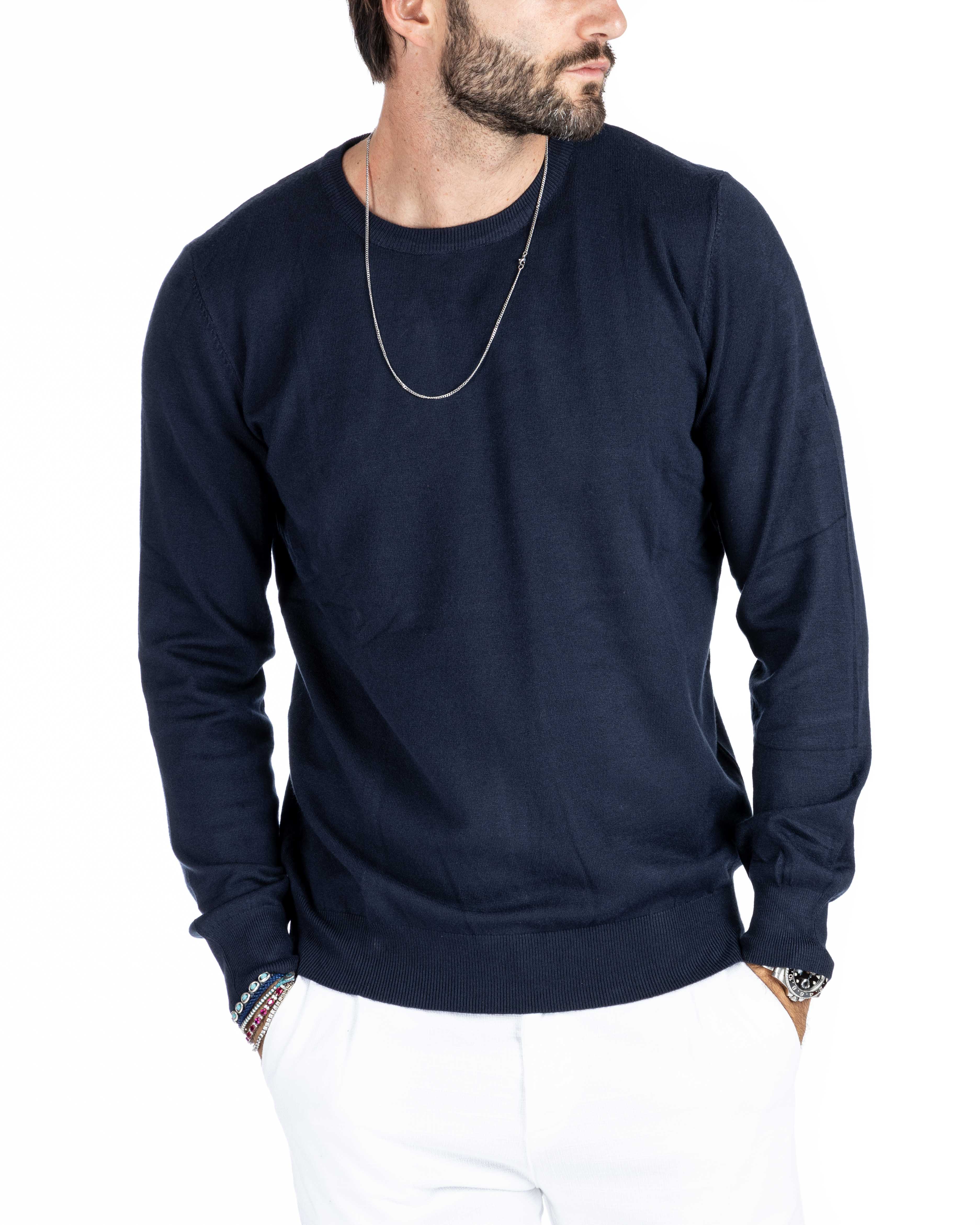 Girocollo basic blu