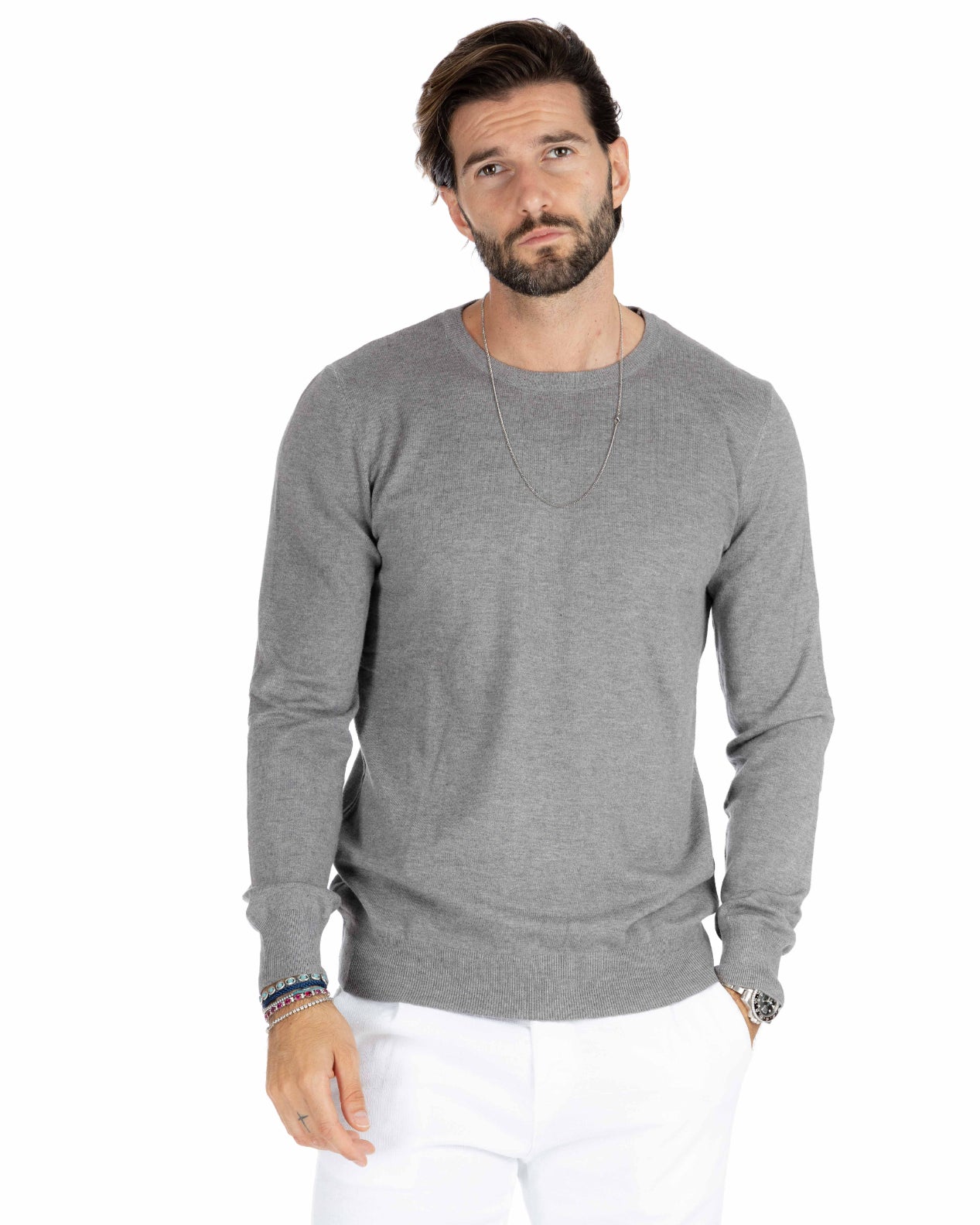 Girocollo basic grigio