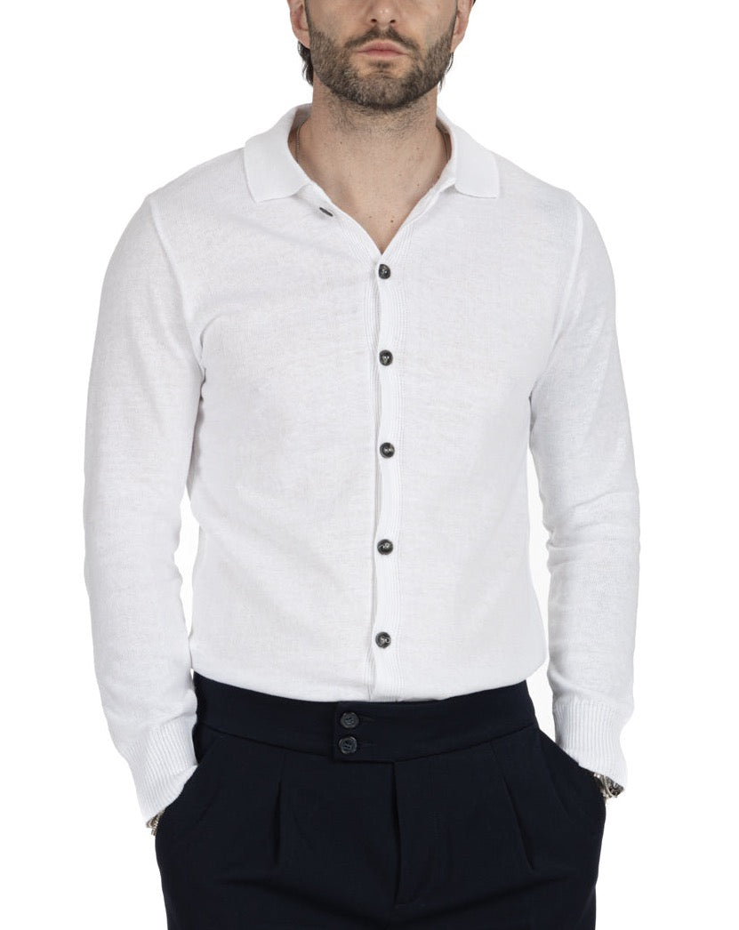 MARLON - CARDIGAN CAMICIA BIANCO