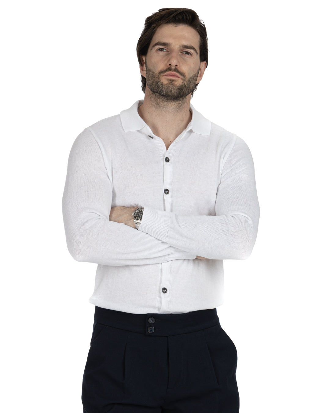 MARLON - CARDIGAN CAMICIA BIANCO