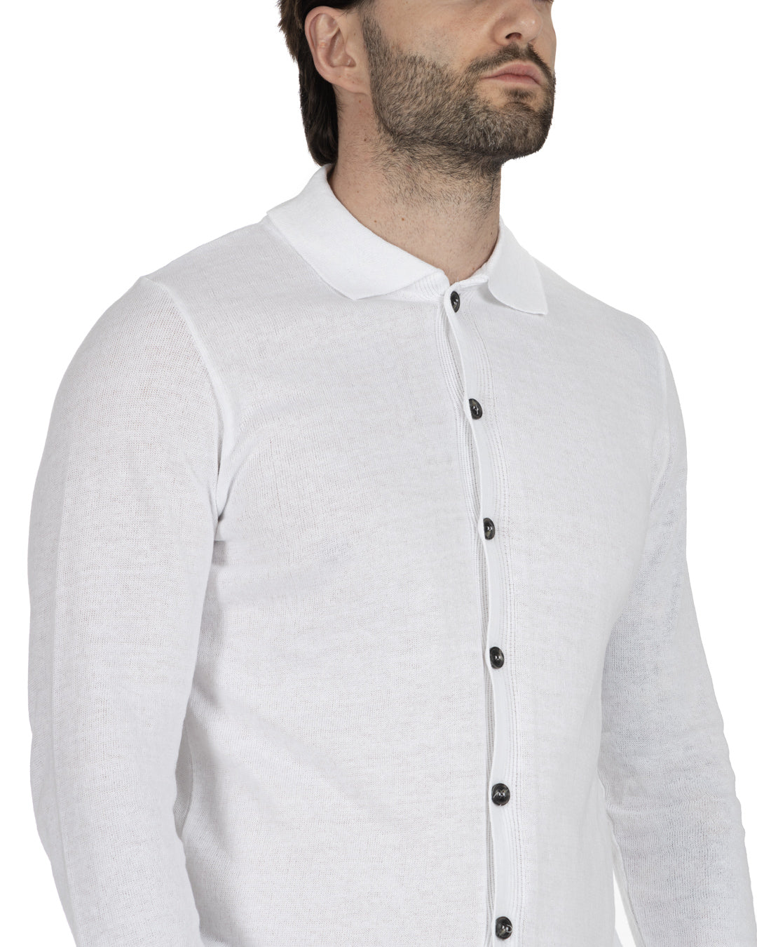 MARLON - CARDIGAN CAMICIA BIANCO