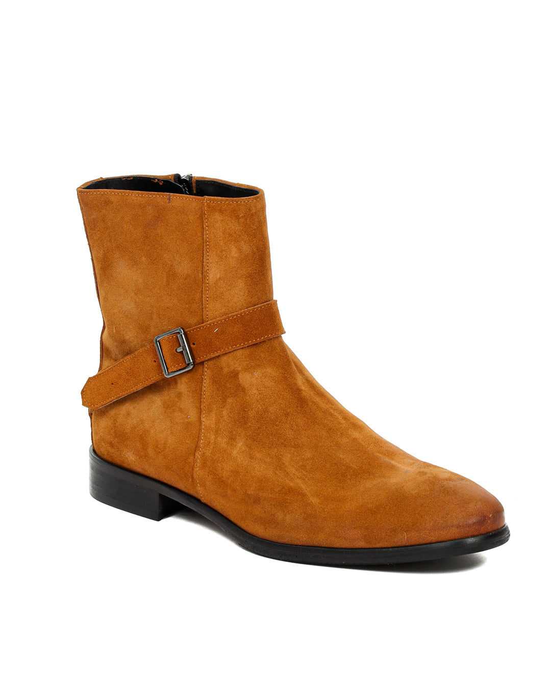 Neil - camel suede ankle boot with strap