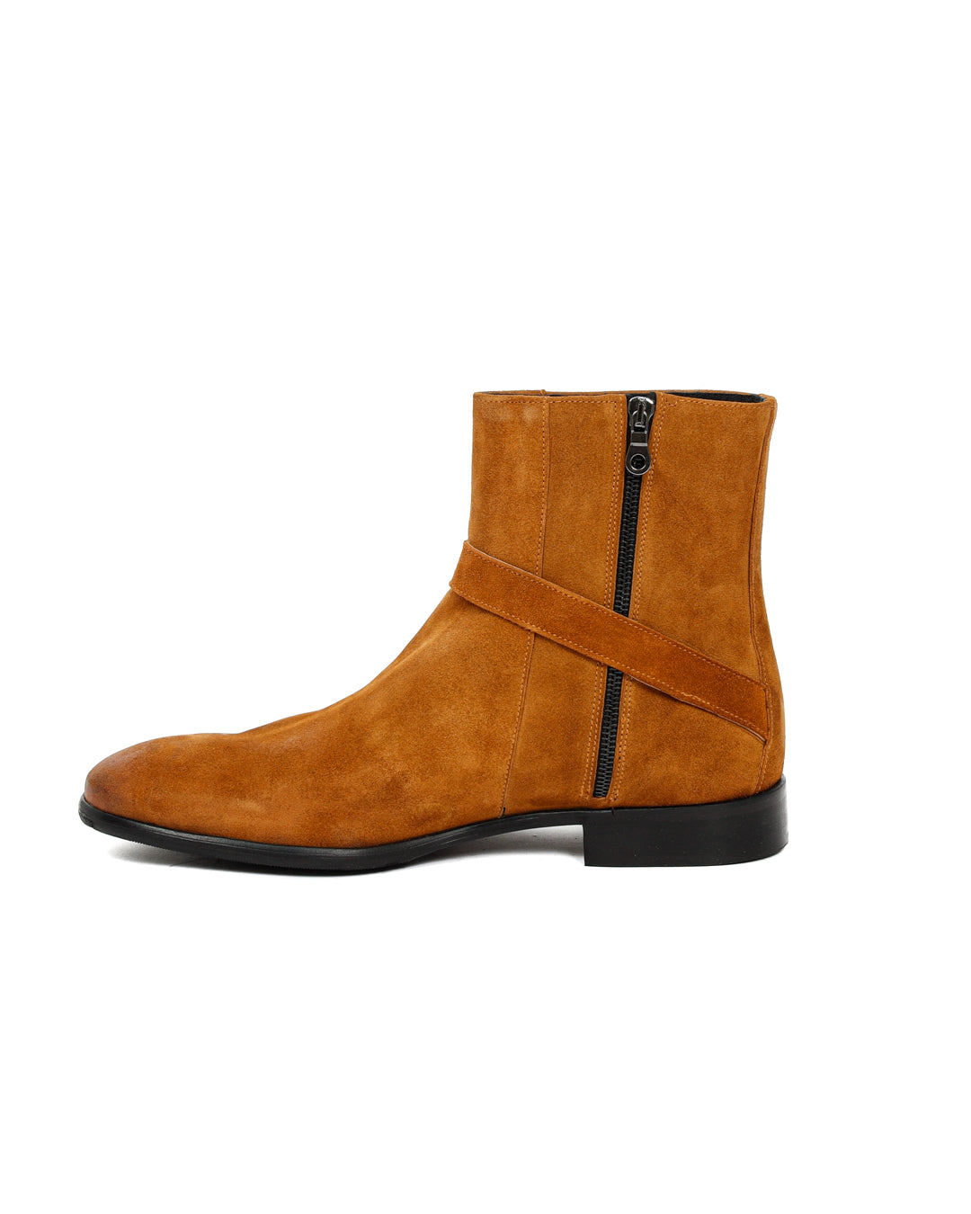 Neil - camel suede ankle boot with strap