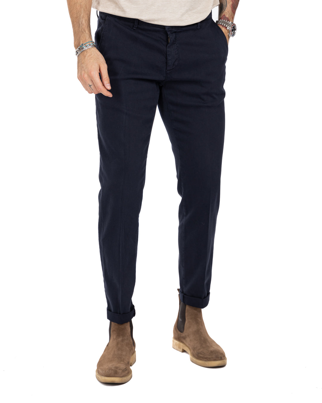 Pantalone Jack in cotone armaturato blu