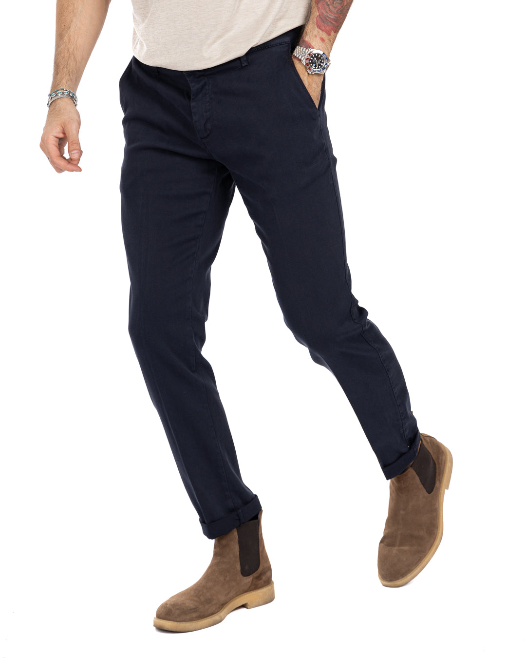 Pantalone Jack in cotone armaturato blu