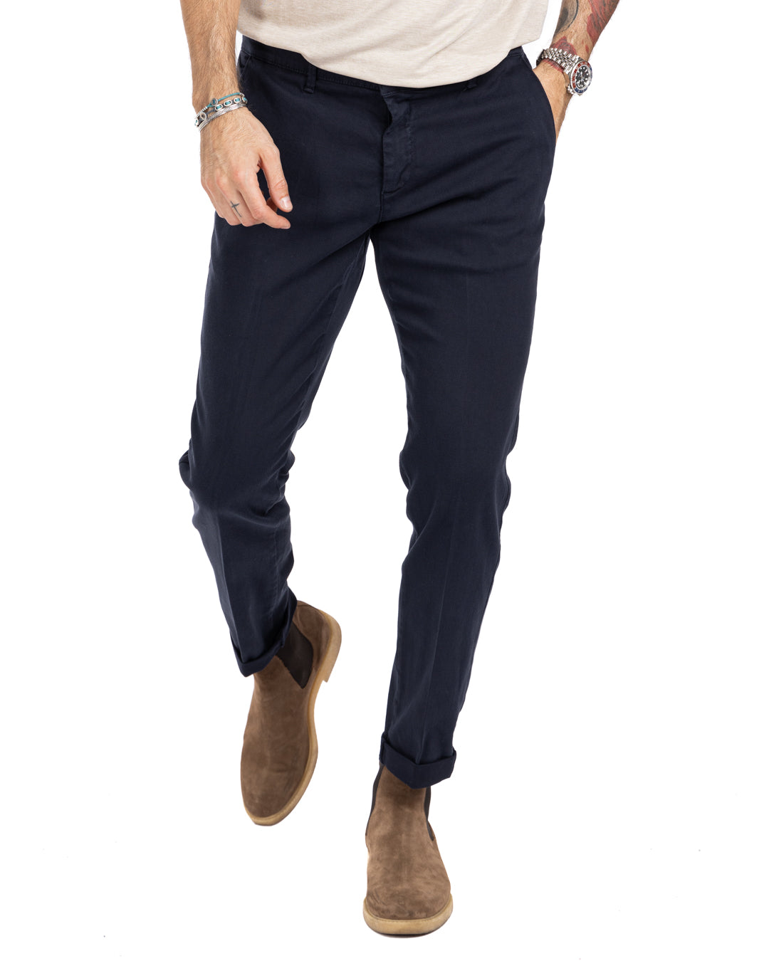 Pantalone Jack in cotone armaturato blu
