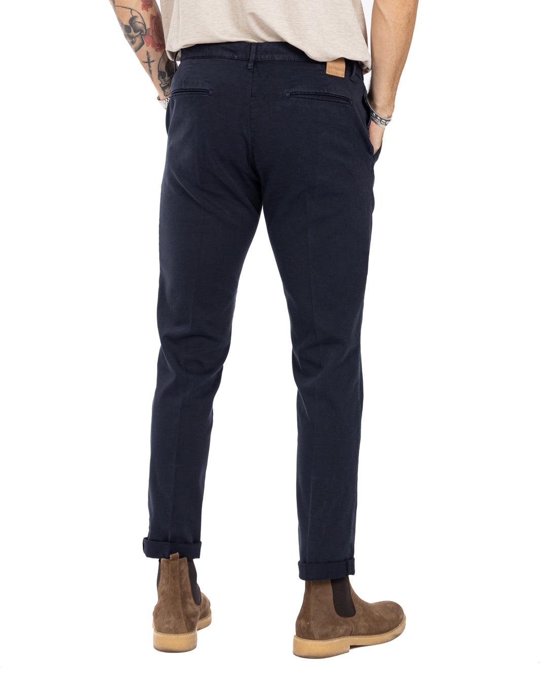 Pantalone Jack in cotone armaturato blu