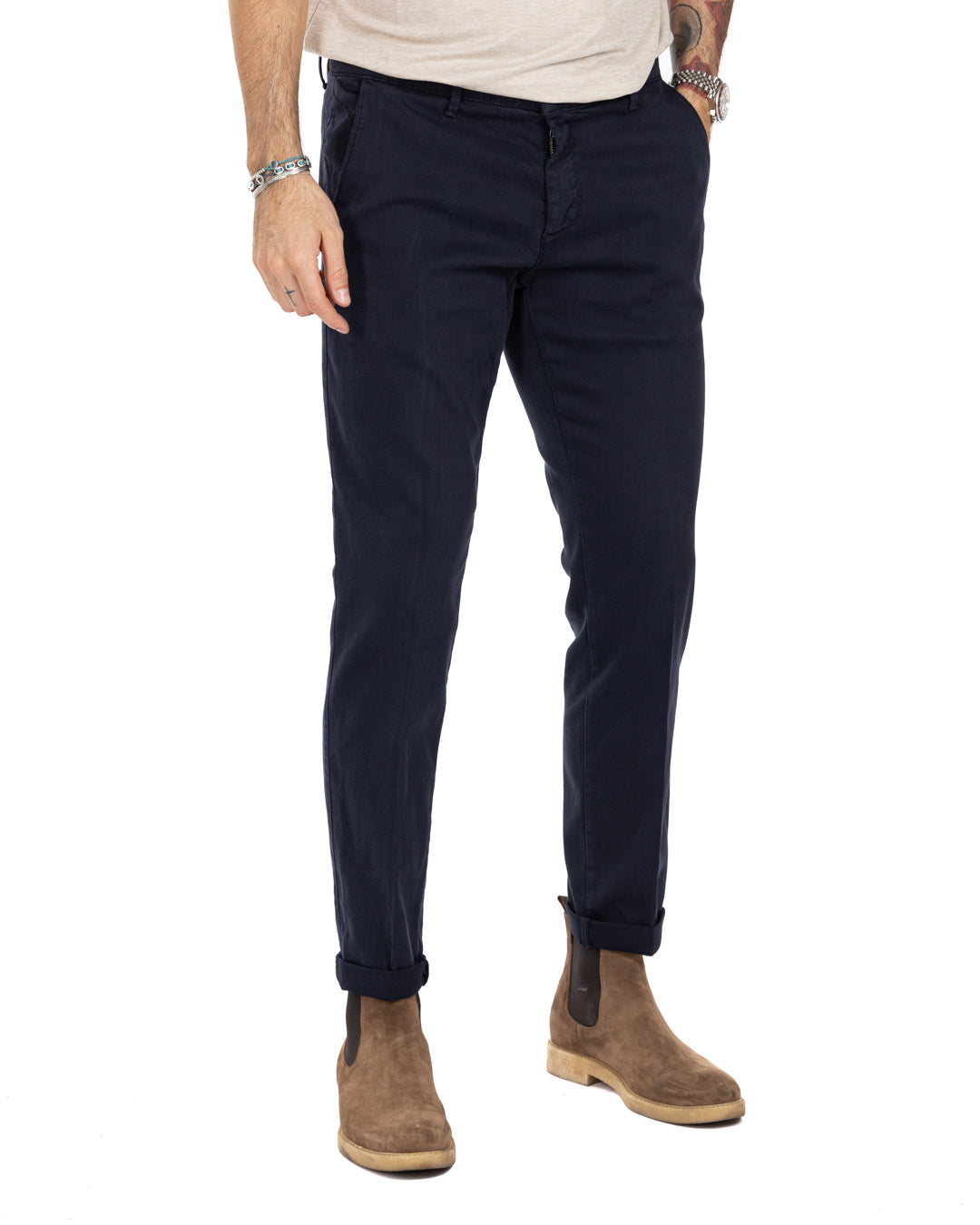 Pantalone Jack in cotone armaturato blu