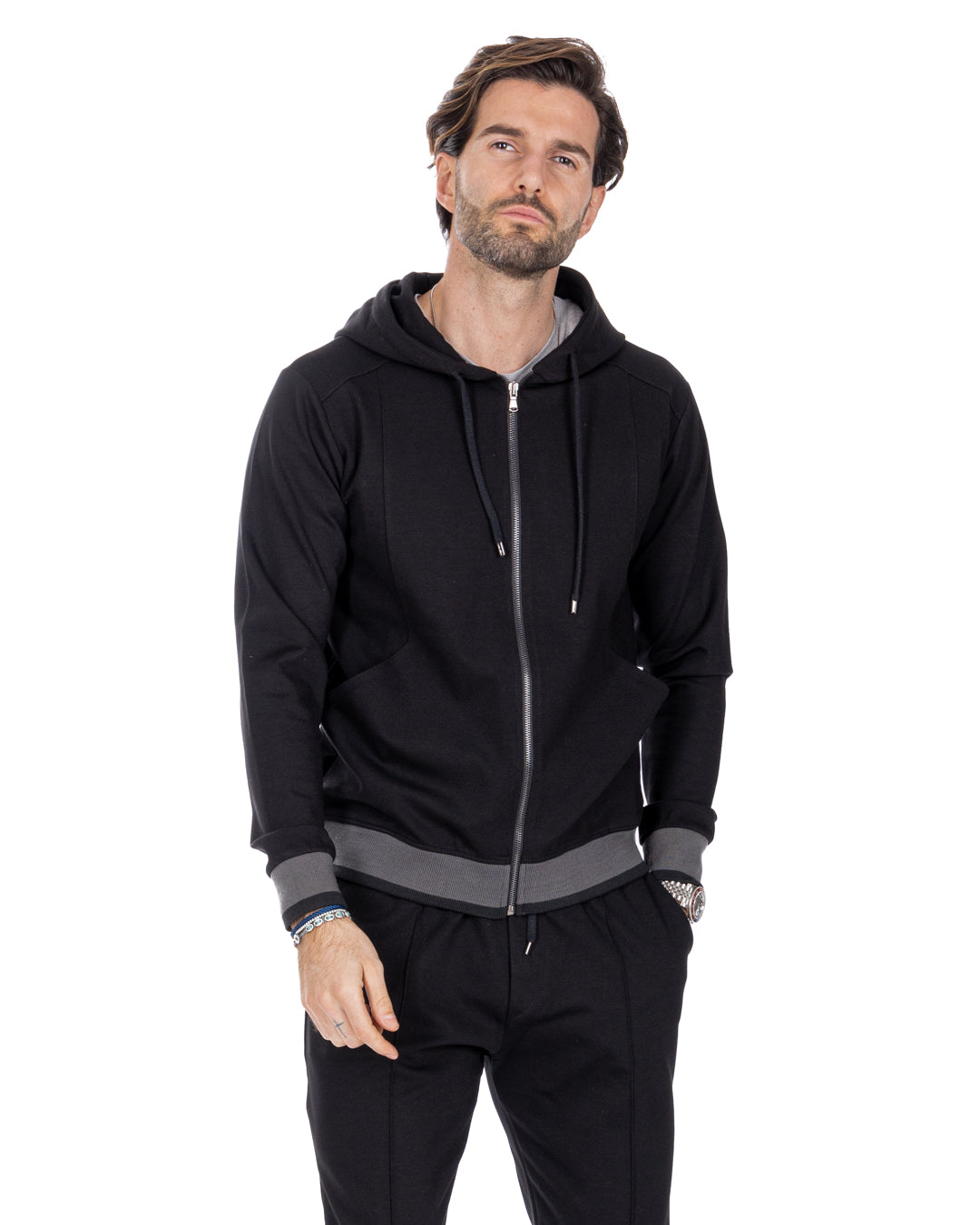 Explorer - Sweat noir point de Milan