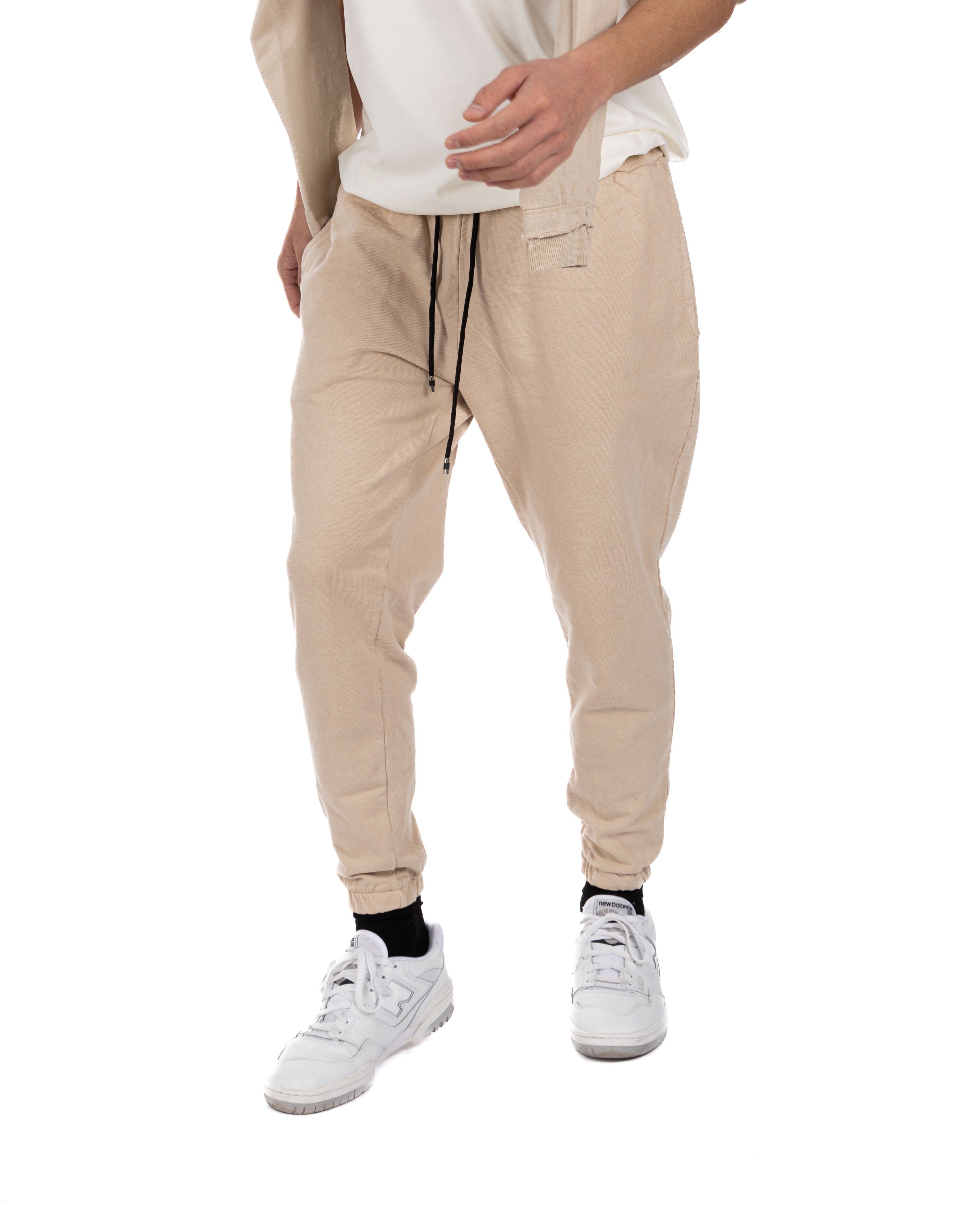 Hans - pantalone tuta beige