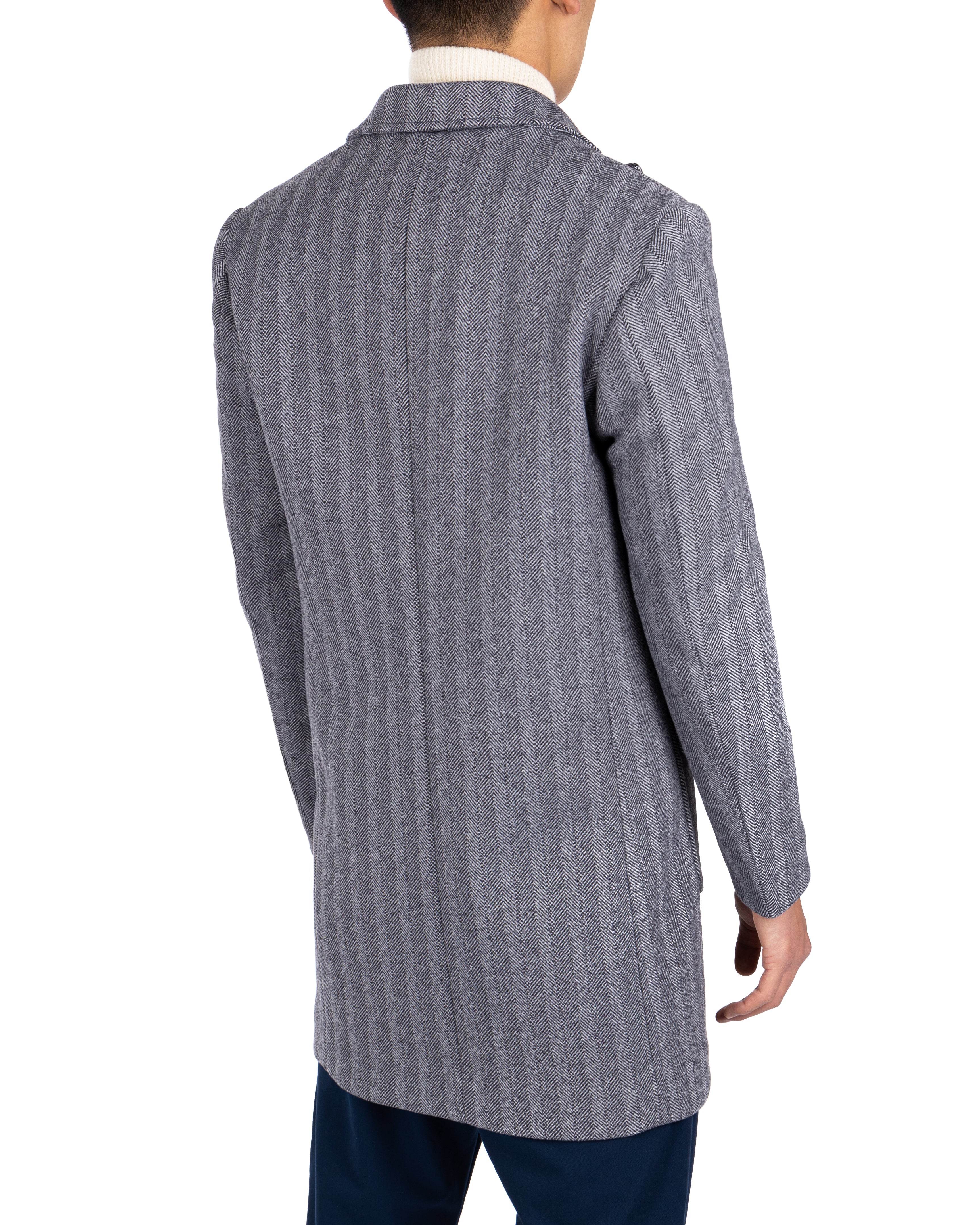 Charles - cappotto doppiopetto spigato blu