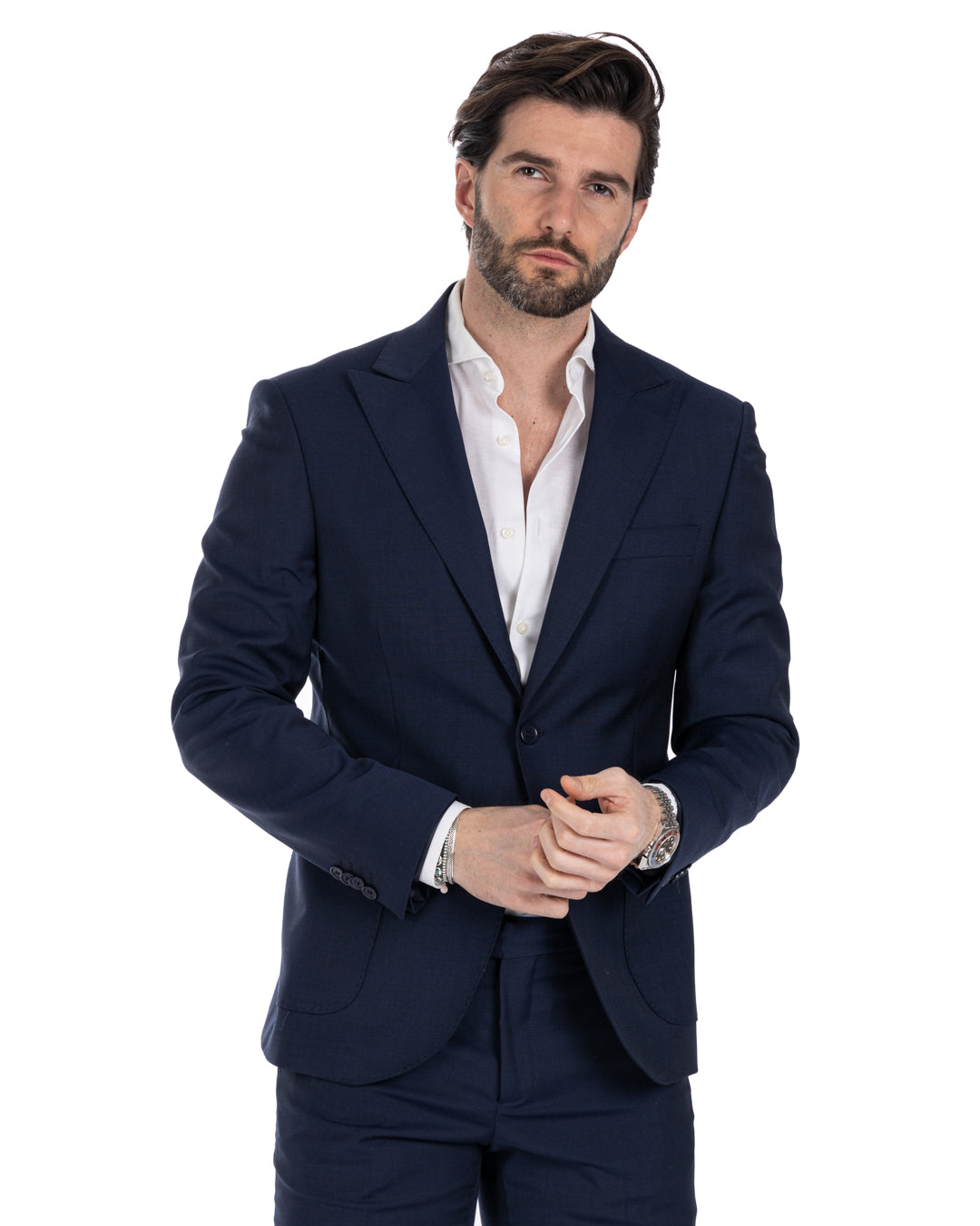 Naples - robe bleue en laine mélangée