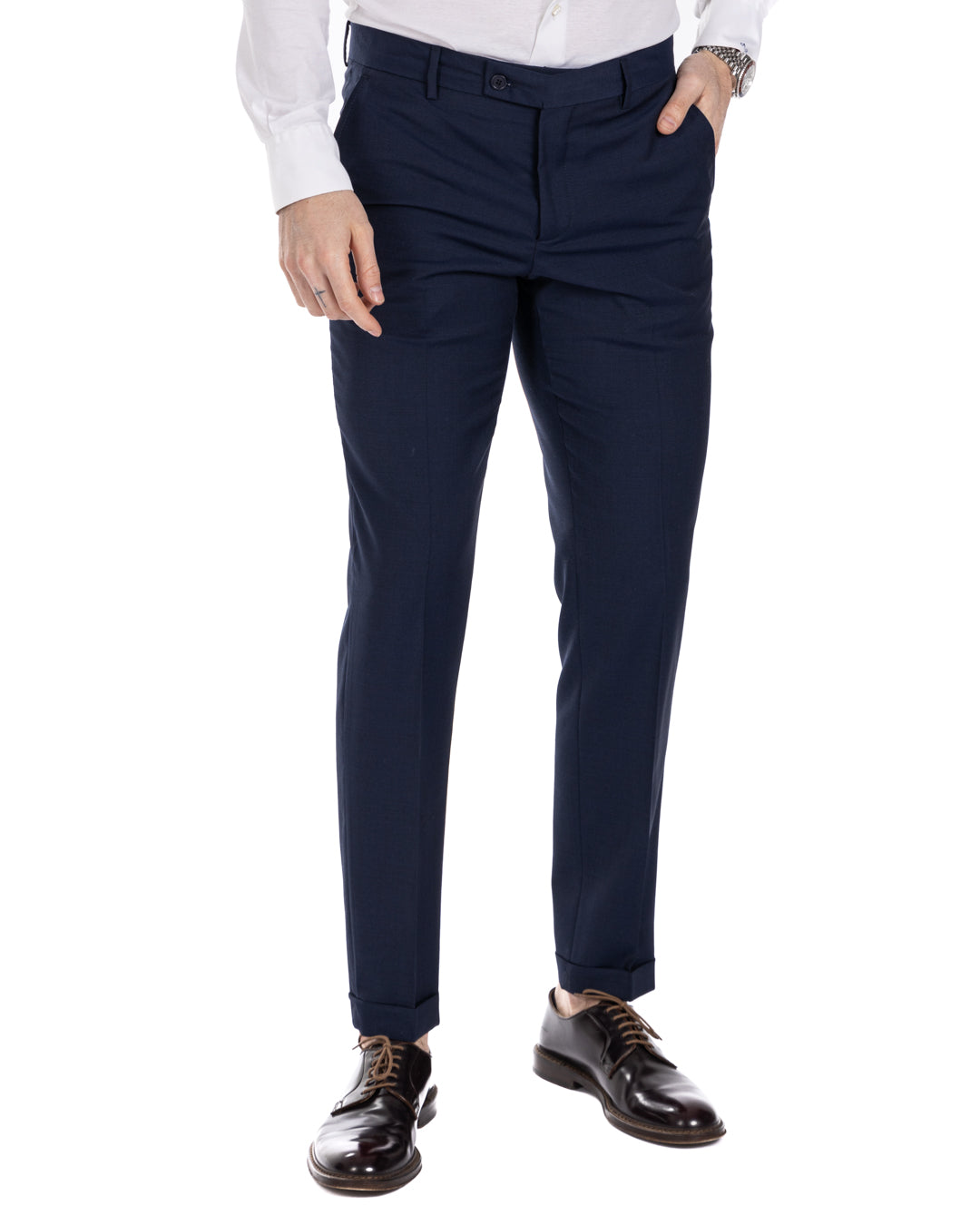 Naples - robe bleue en laine mélangée