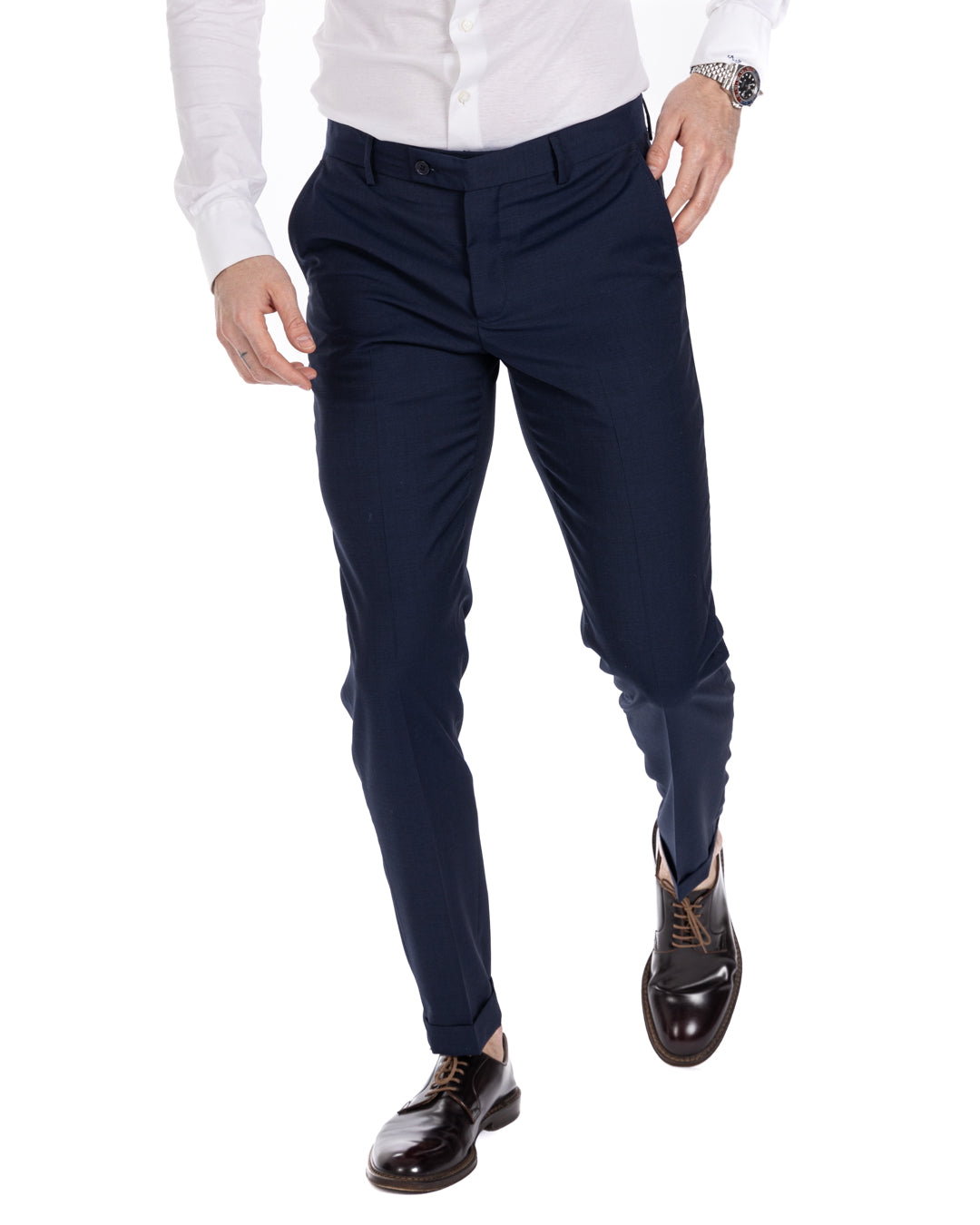 Naples - robe bleue en laine mélangée