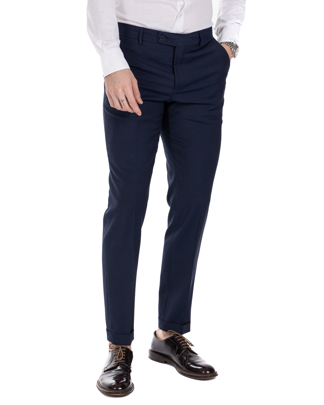 Naples - robe bleue en laine mélangée