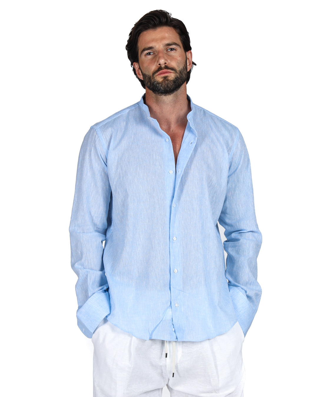 Positano - Light blue Korean linen shirt