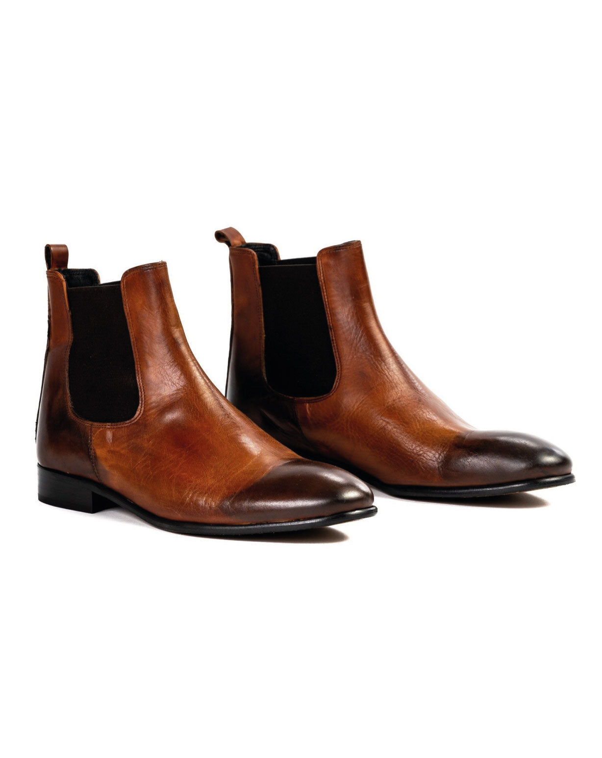 Dre - chelsea boots in pelle marrone sporcata