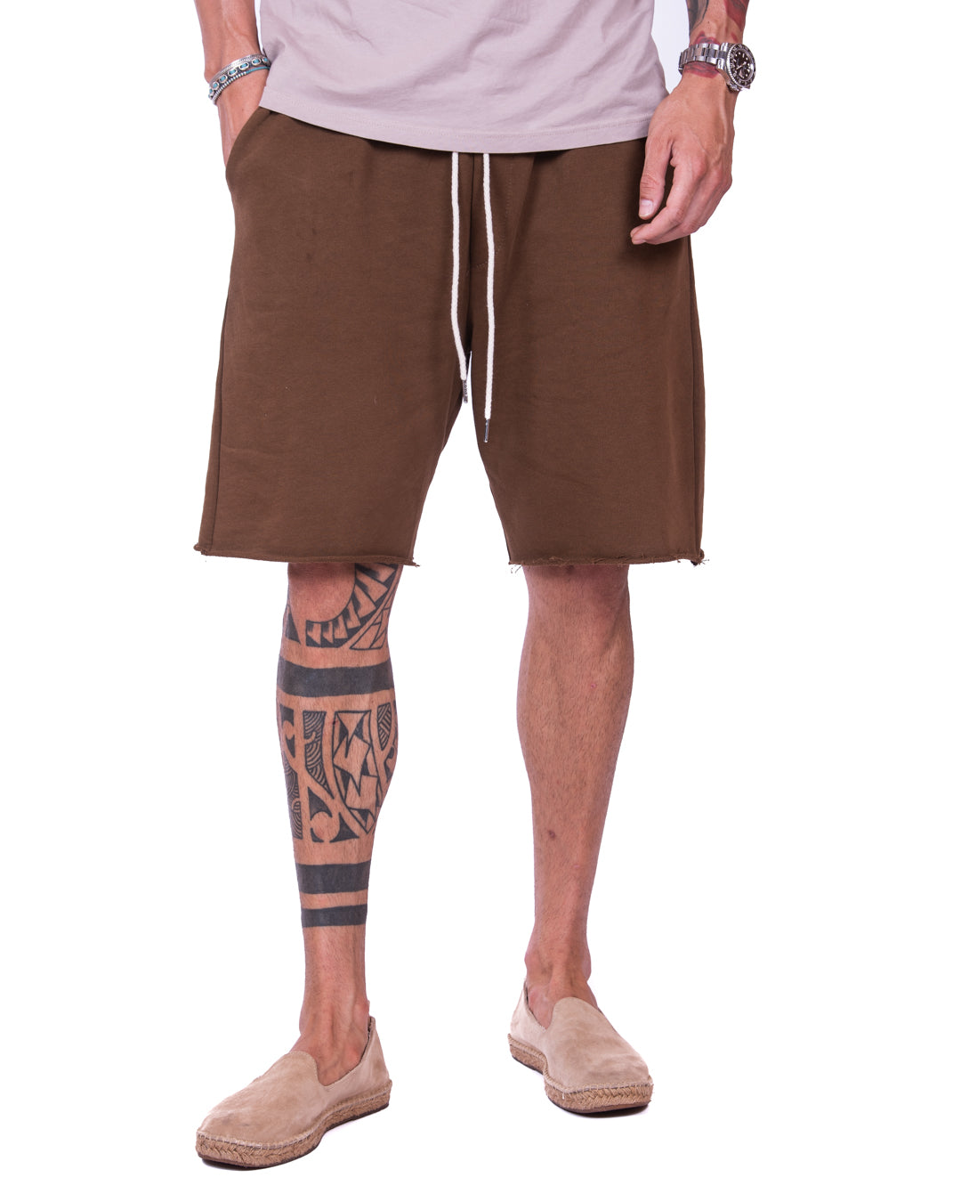 Mike - bermuda tuta marrone
