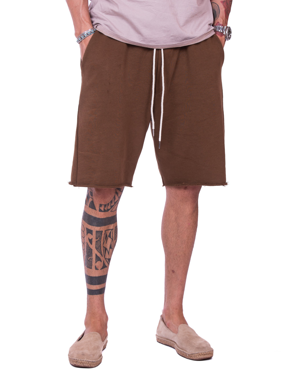 Mike - bermuda tuta marrone