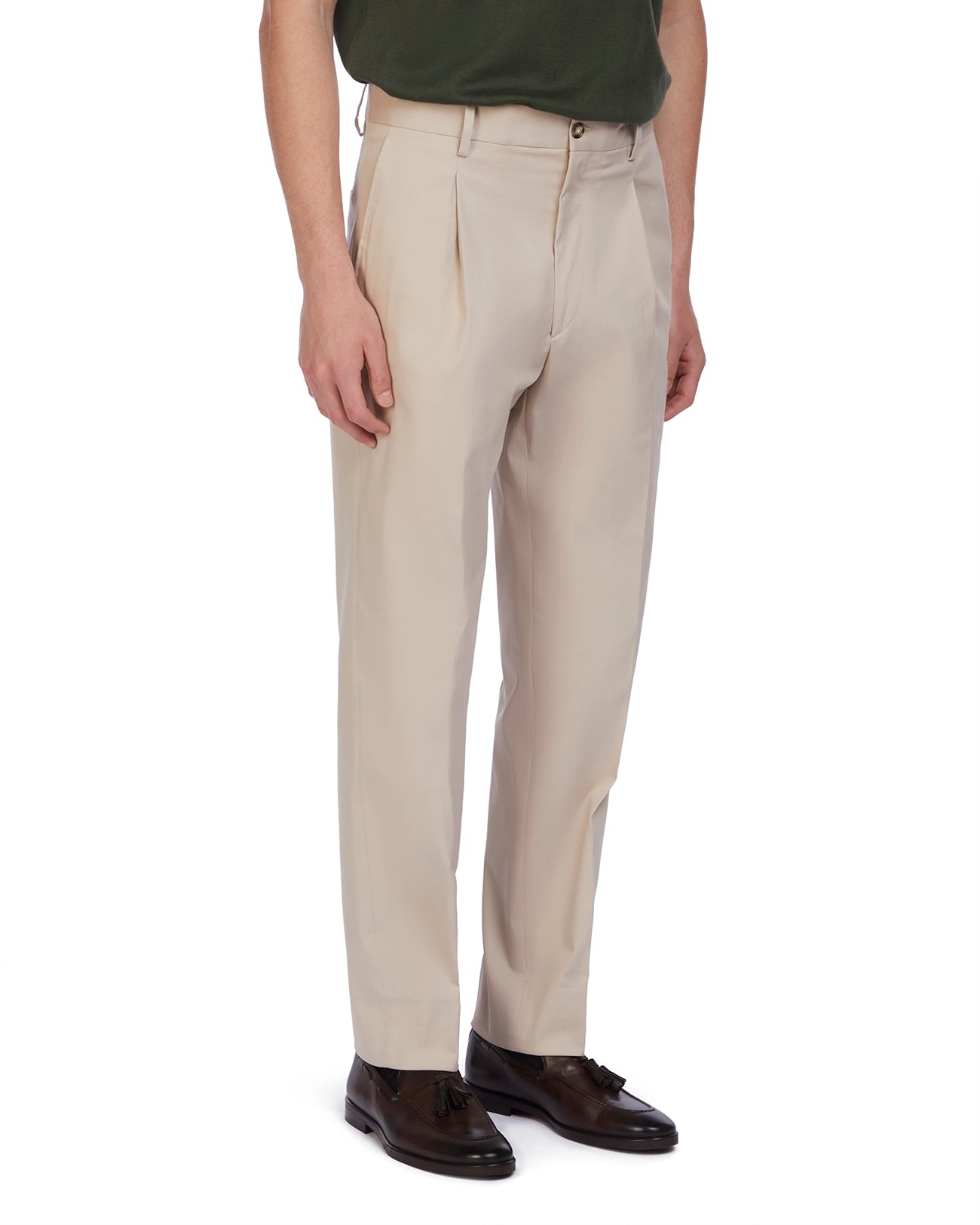 Pantalone Ajaccio in cotone beige