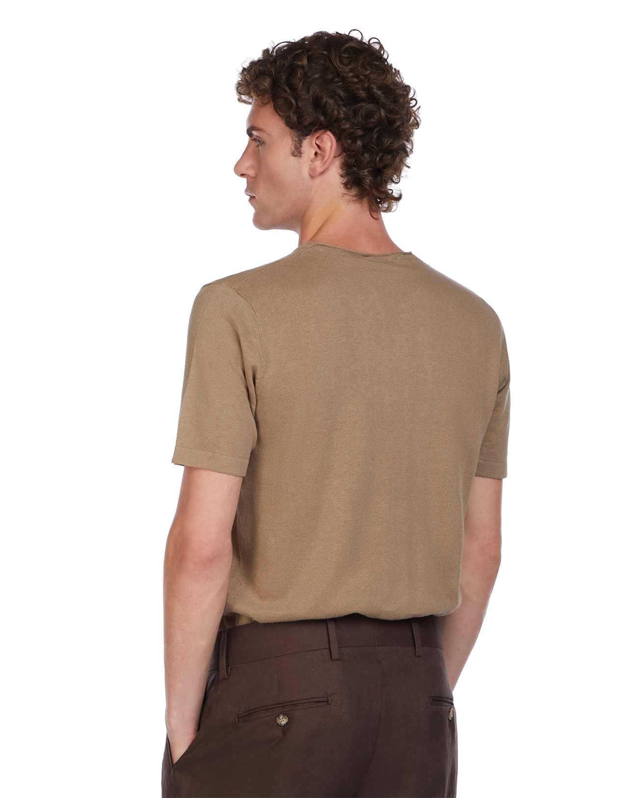Camiseta Azur de lino y algodón color fango