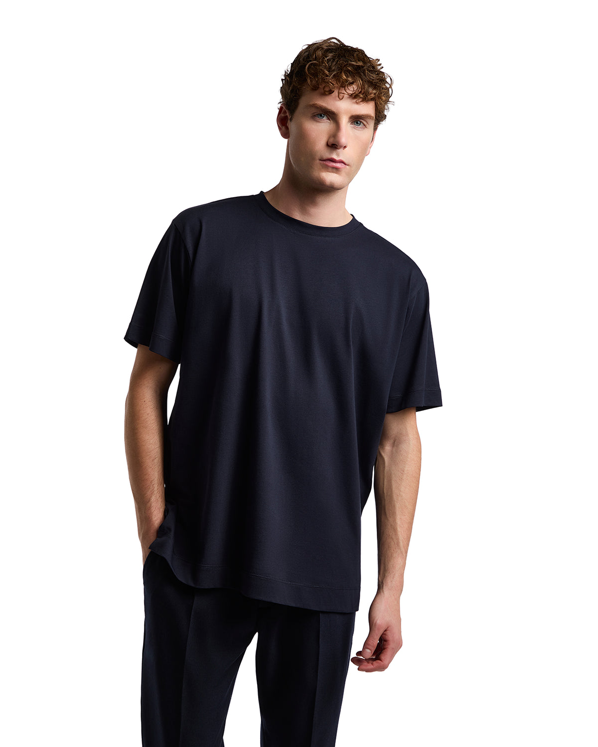 T-shirt Bergen in cotone blu