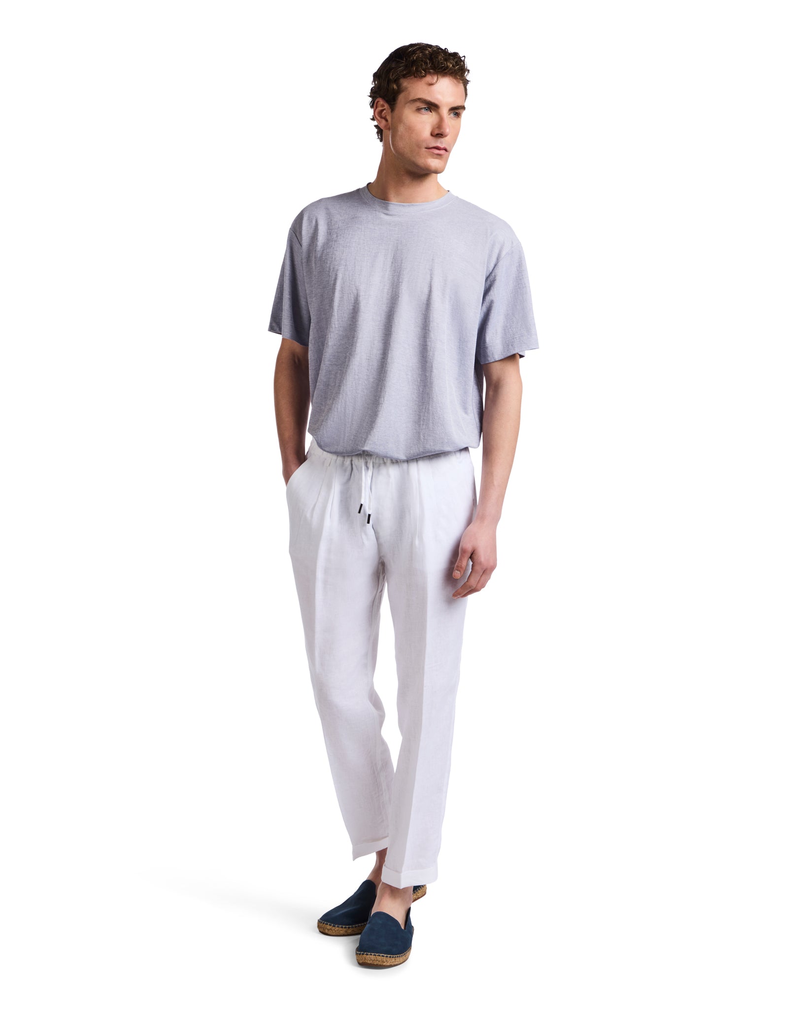 Pantalaccio Cary in puro lino bianco