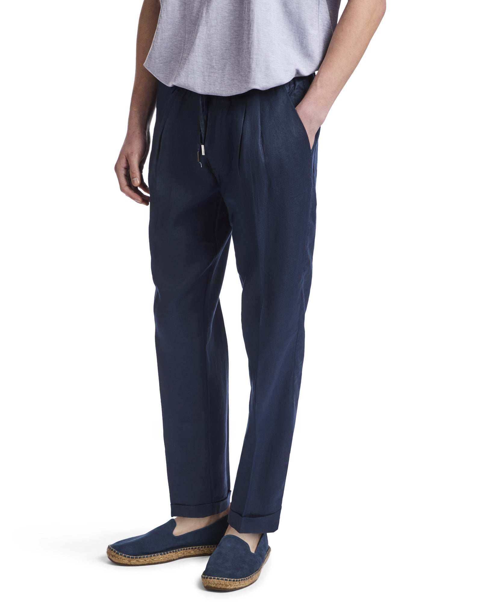 Pantalaccio Sangio in puro lino blu