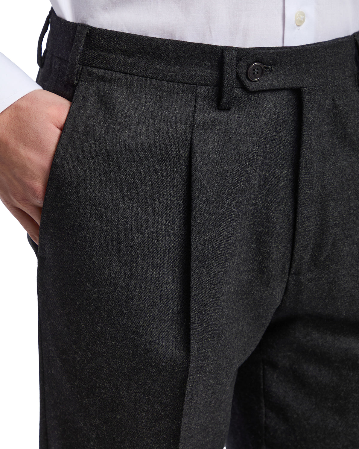 Pantalon classique en flanelle Rugby Drago anthracite