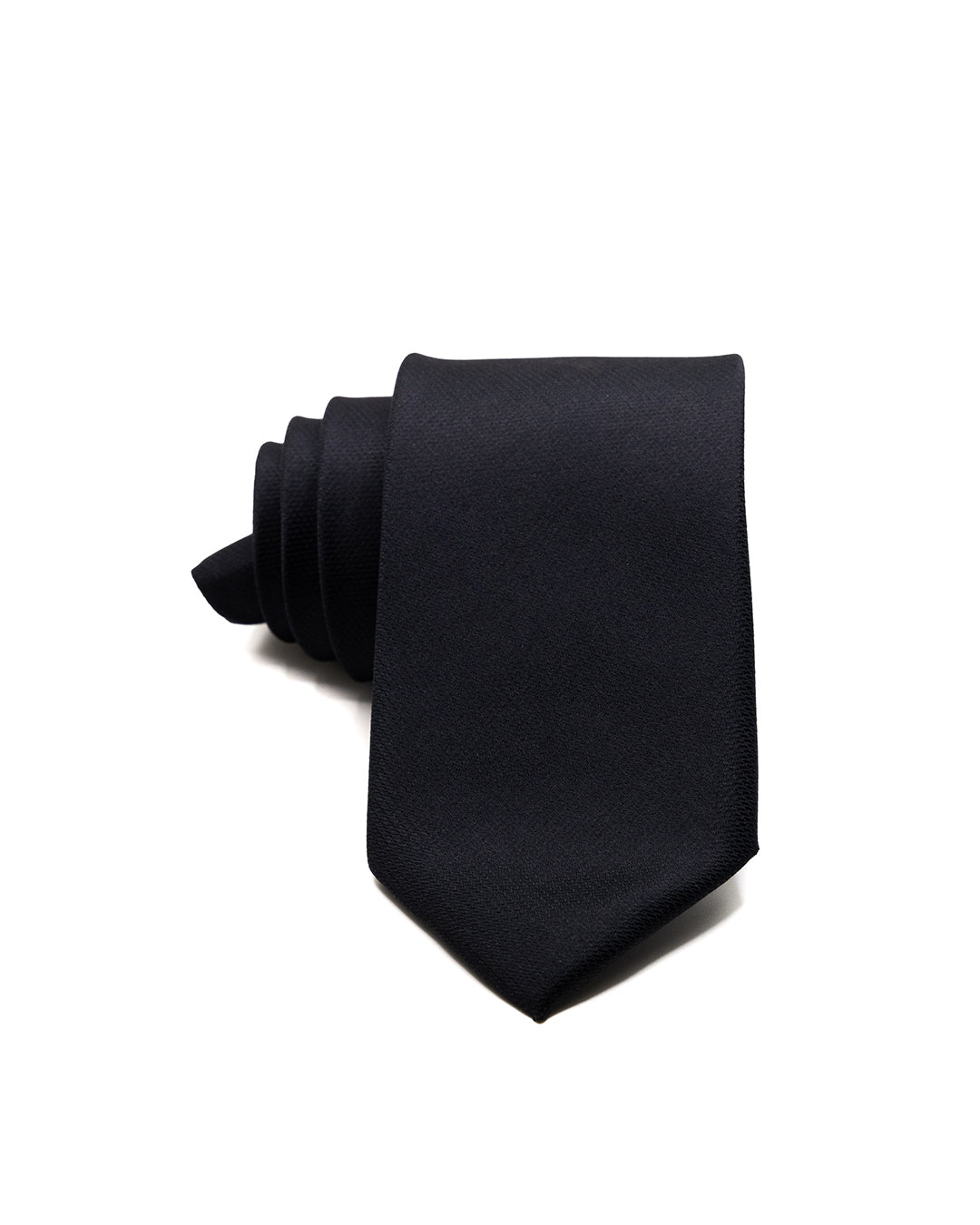 Tie - in black textured silk