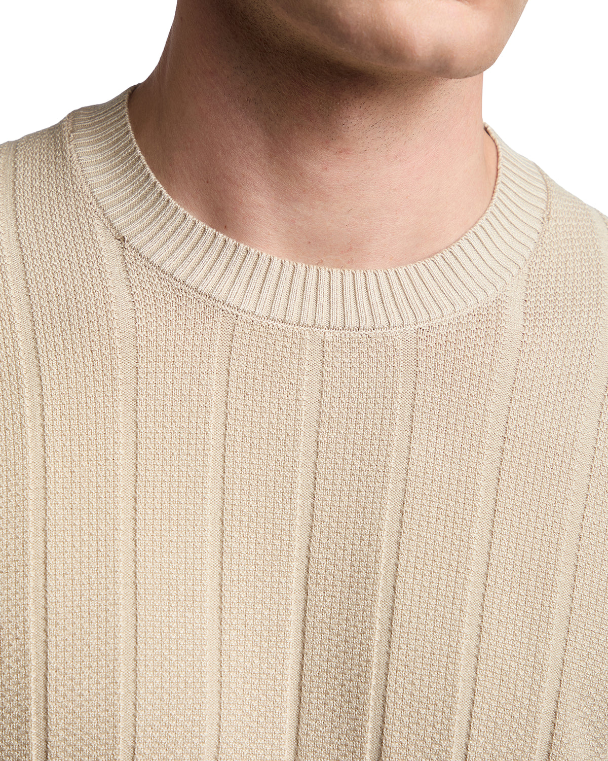 Cream ribbed Eclipse choker