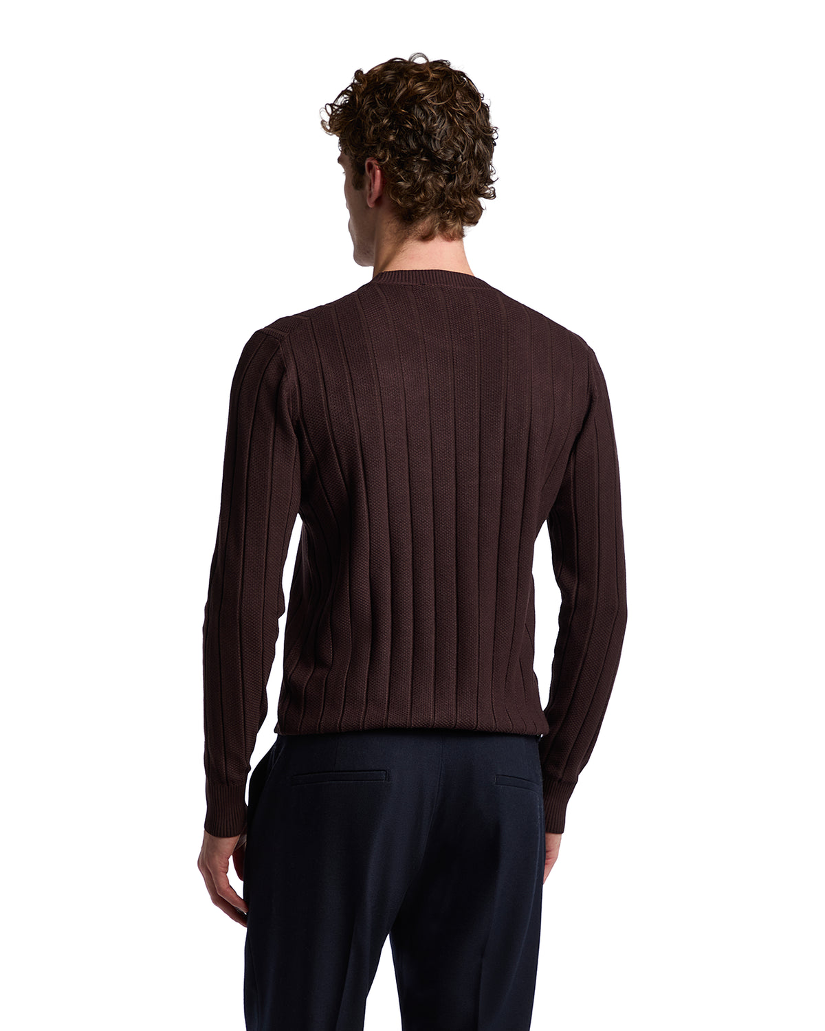 Eclisse ribbed dark brown choker