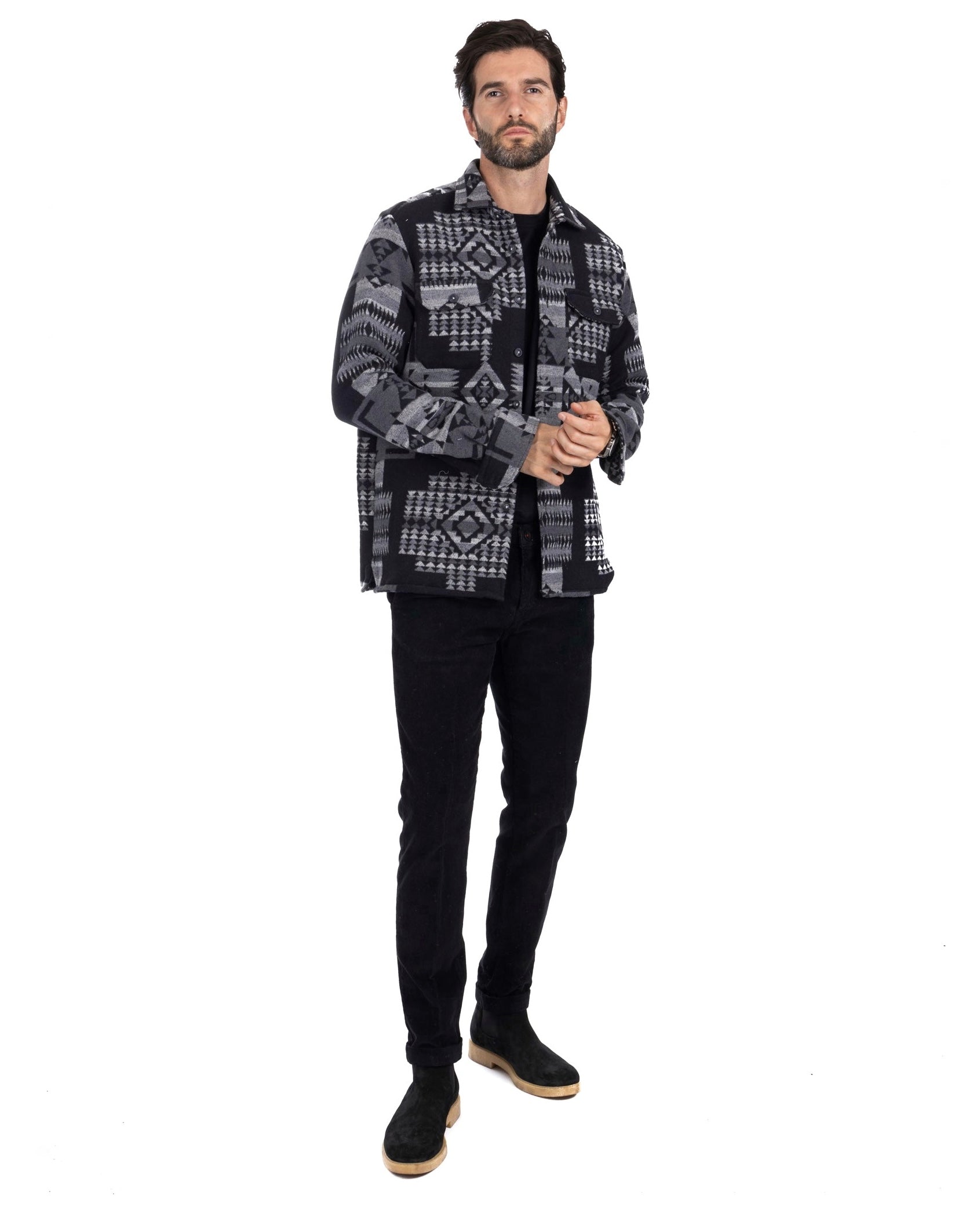 Mayor - black ethnic patterned jacket