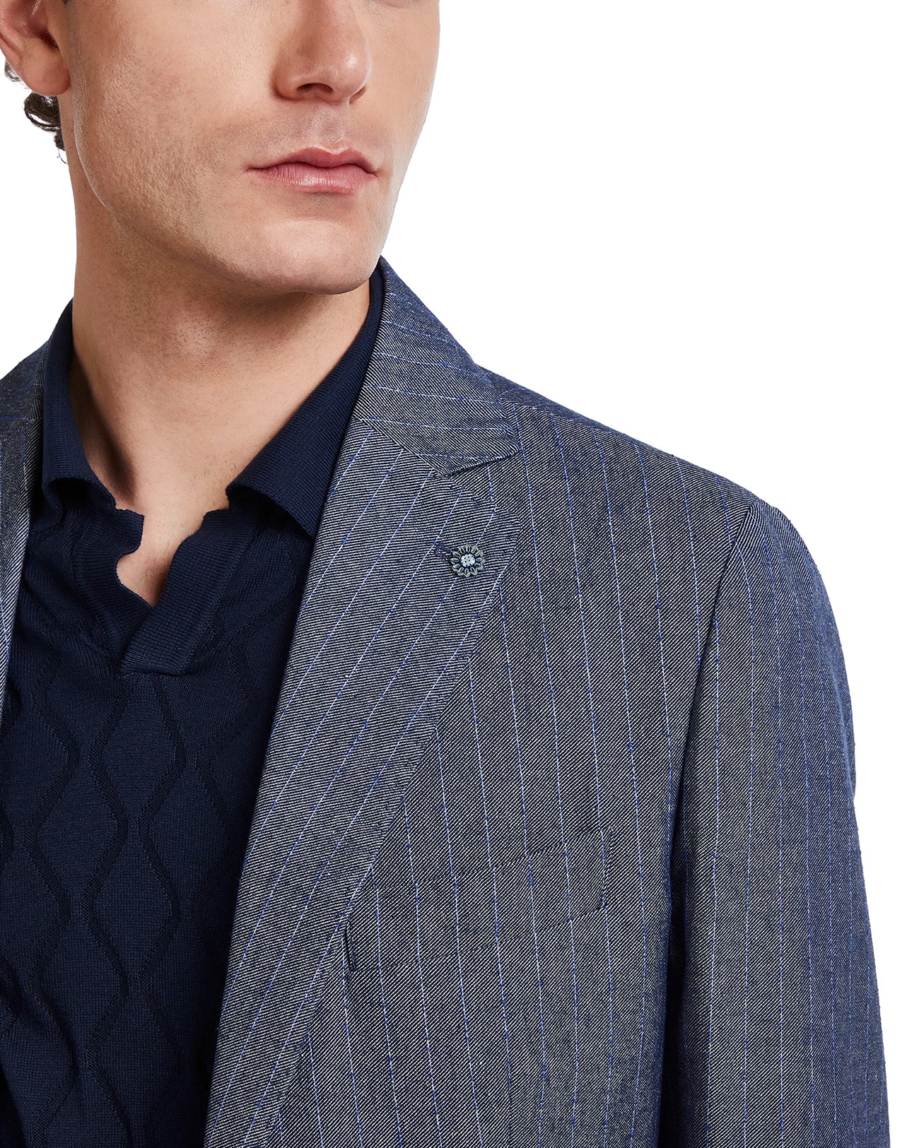 Vernazza blue pinstripe jacket