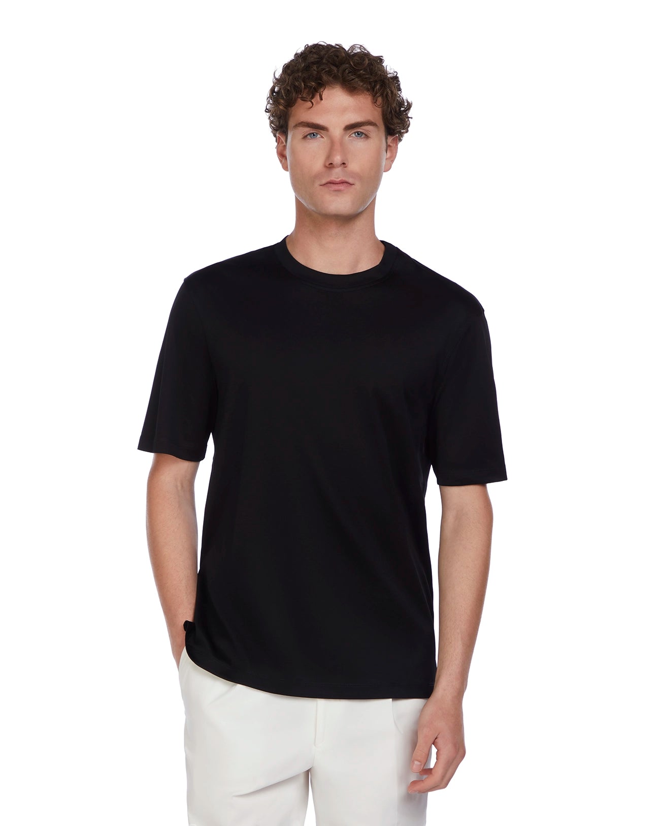 T-shirt Hoorn in filo di scozia nero