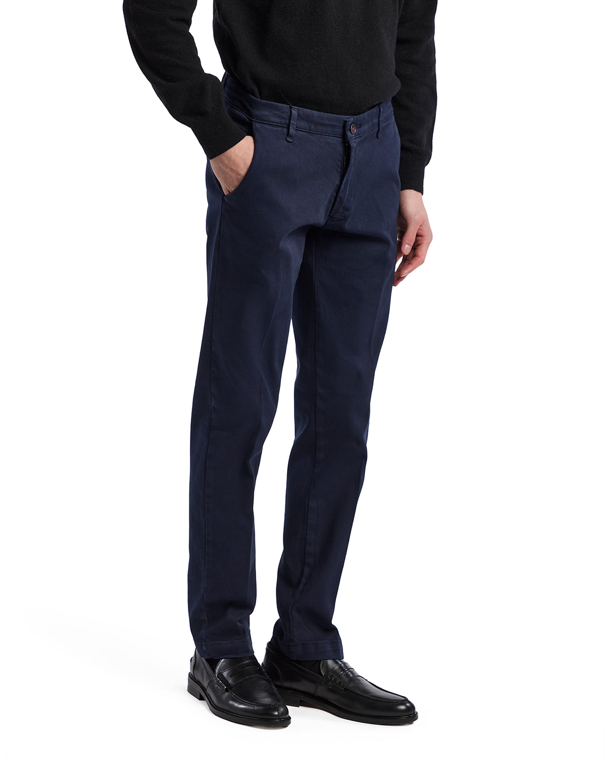 Jack trousers in blue textured cotton