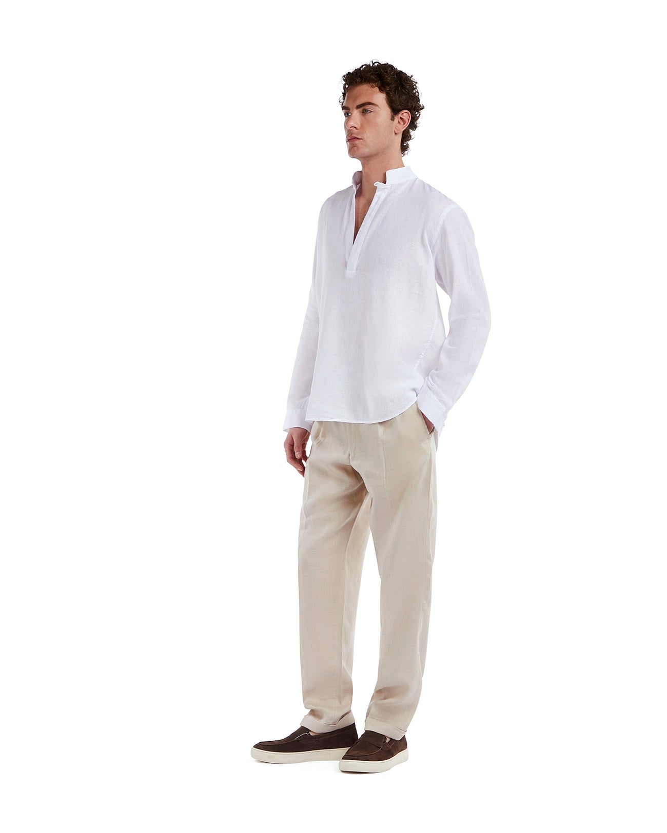Waikiki white linen and cotton shirt