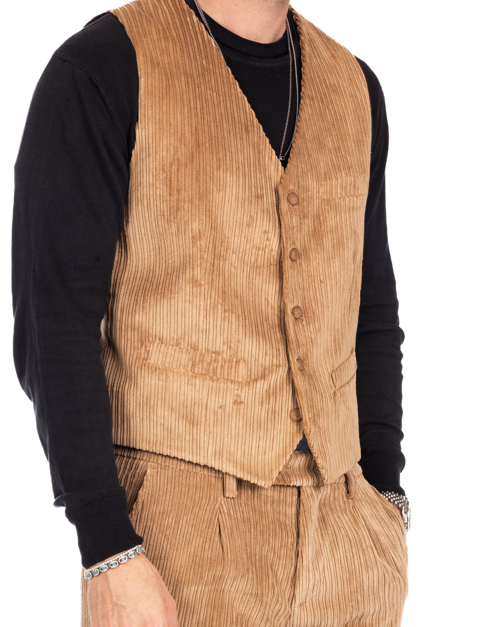 Renè - camel velvet waistcoat