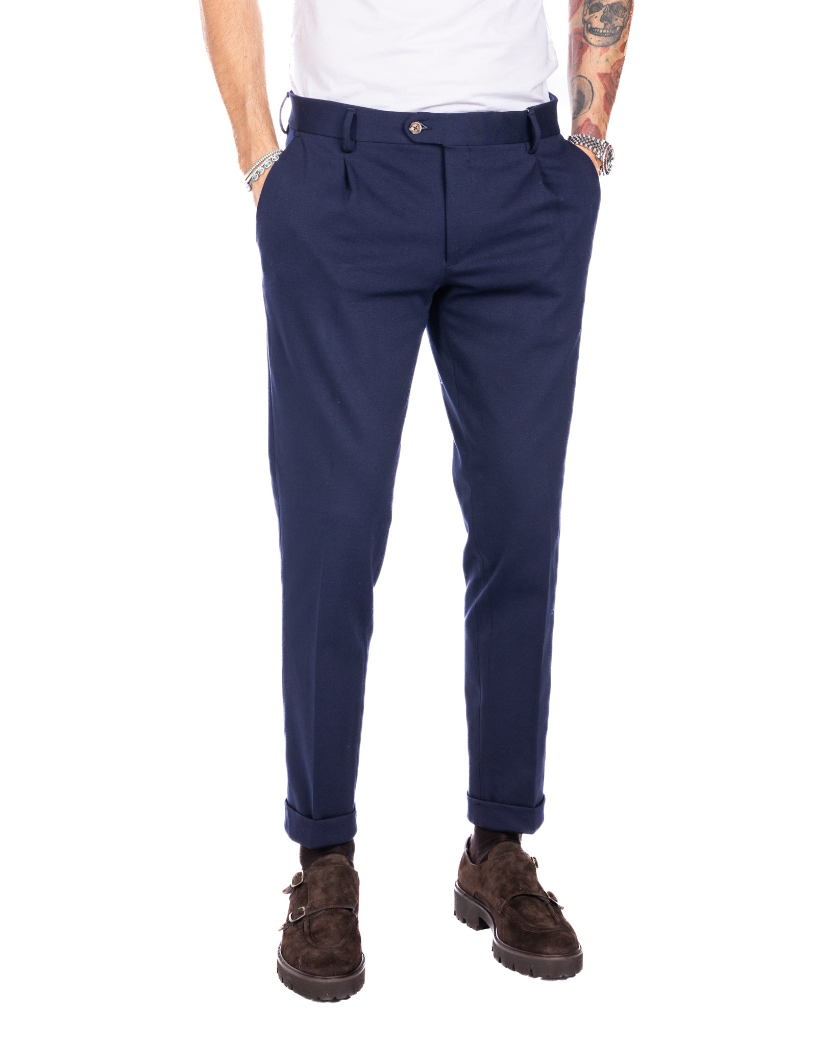 Milano - pantalon basique bleu