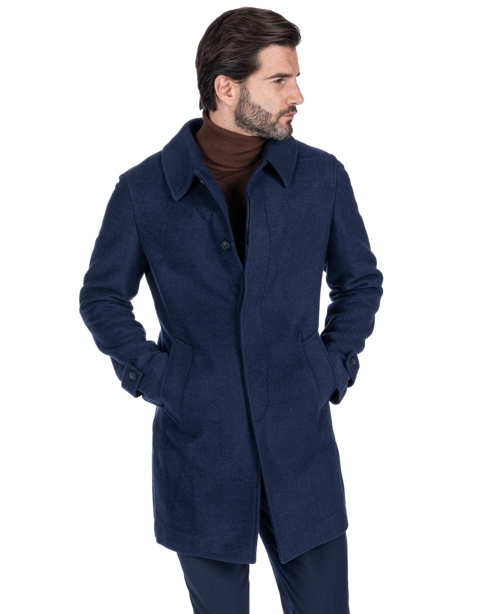 Jean - cappotto monopetto blu