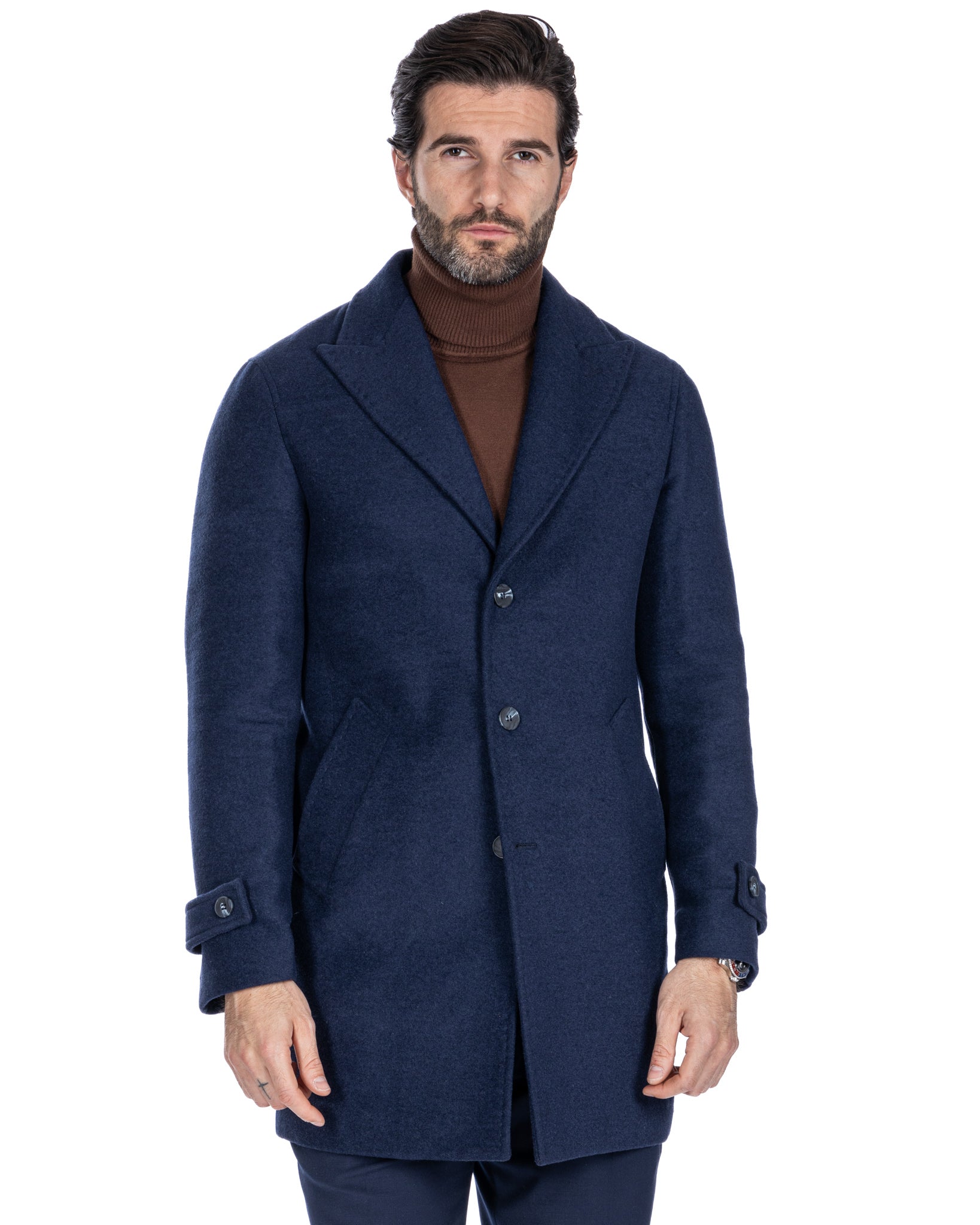 Philippe - cappotto monopetto blu