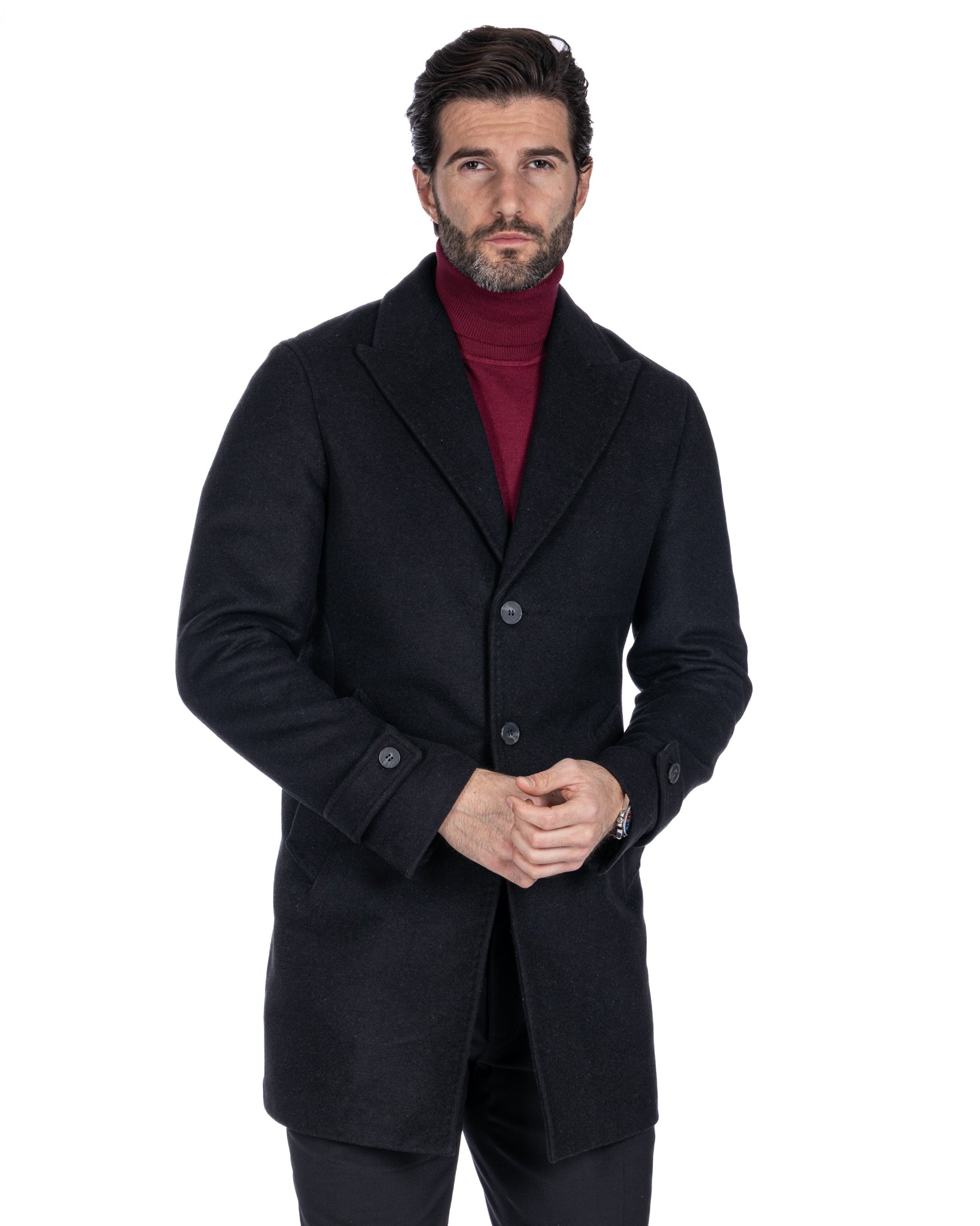 Philippe - black single-breasted coat