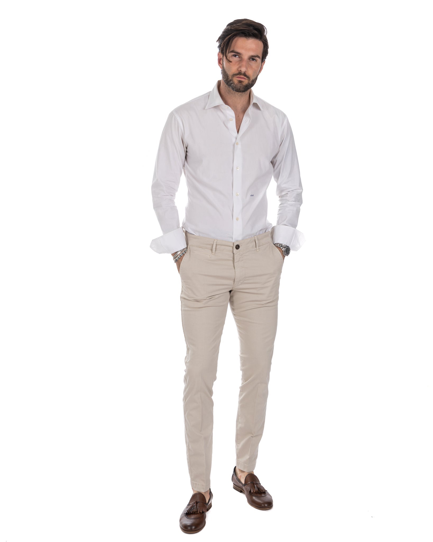Frank - pantalone basic beige chiaro