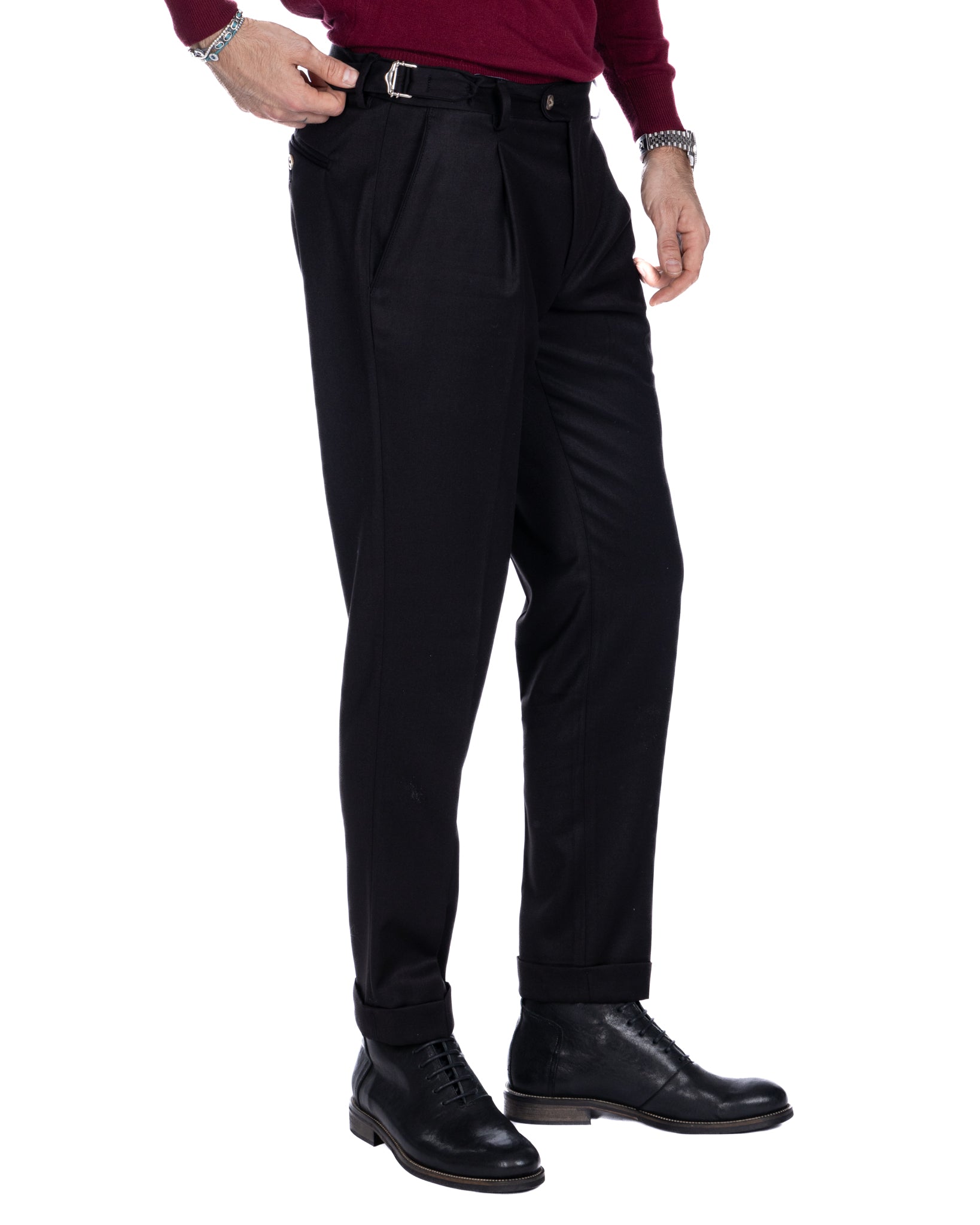 Monopoli - trousers with black buckles