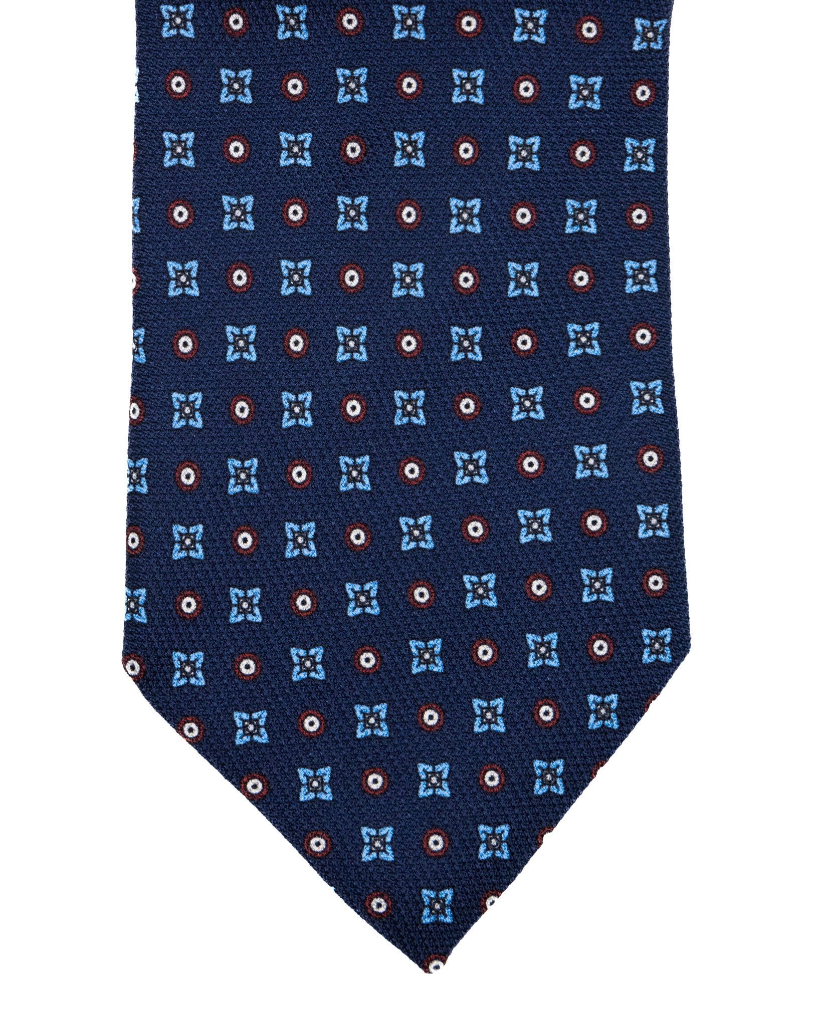Cravate - en soie bleue à motifs en relief