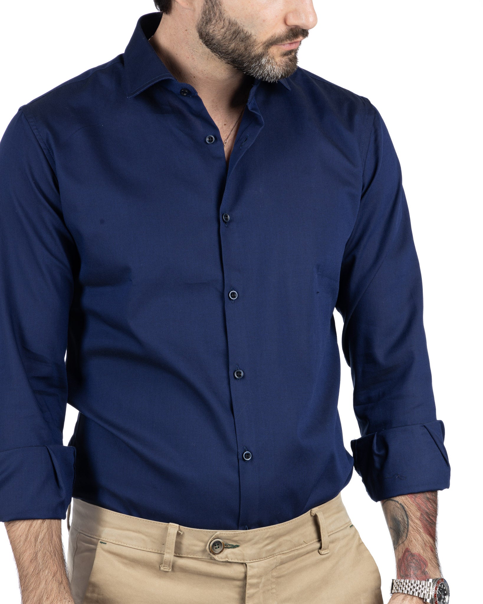 Camicia - slim fit blu oxford